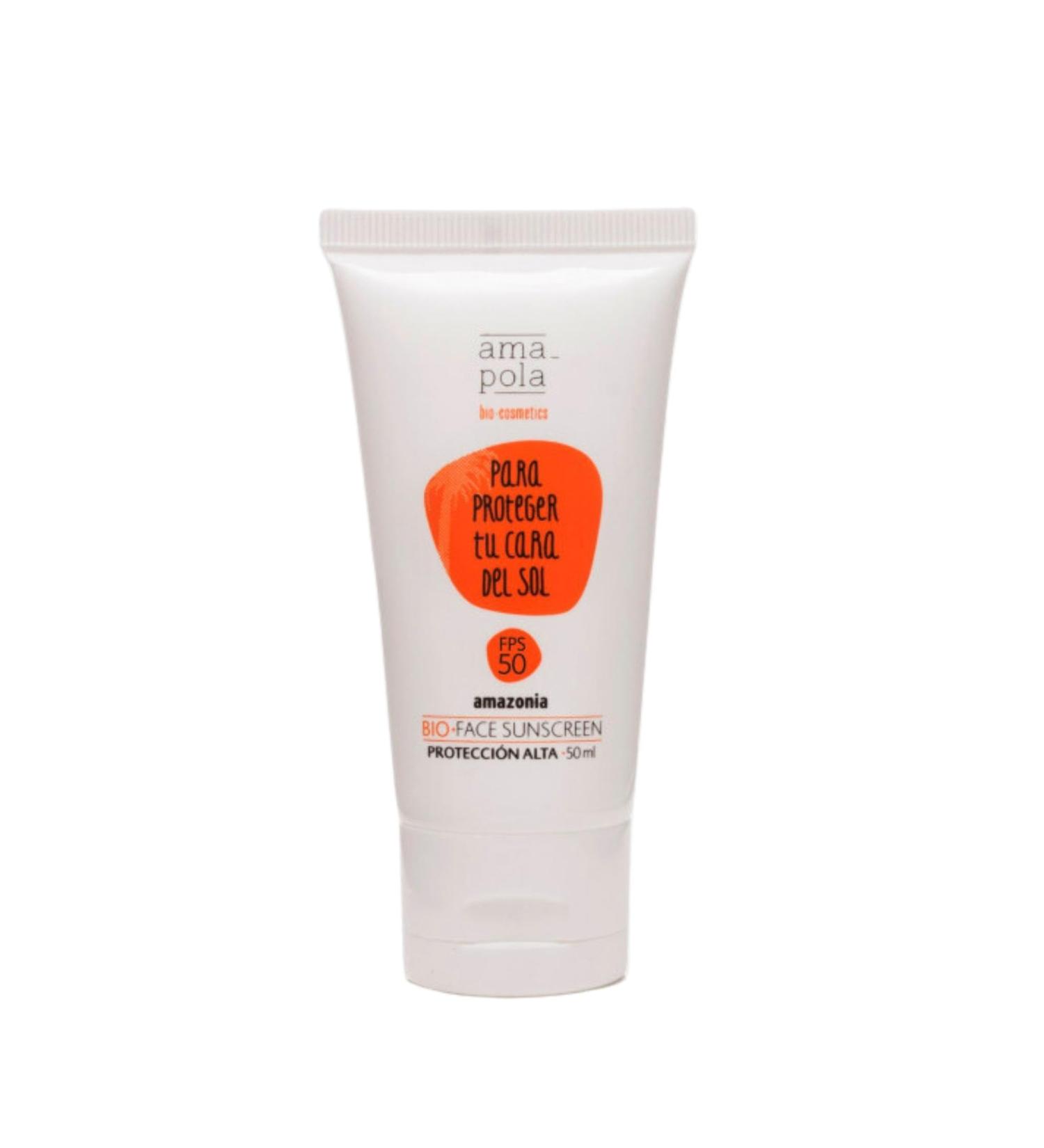 AMAPOLA BIO-COSMETICS Facial Sunscreen SPF 50 - Organic Vegan & High Mineral Protection - Moisturizing 50ml - Buy Online on GoSupps.com