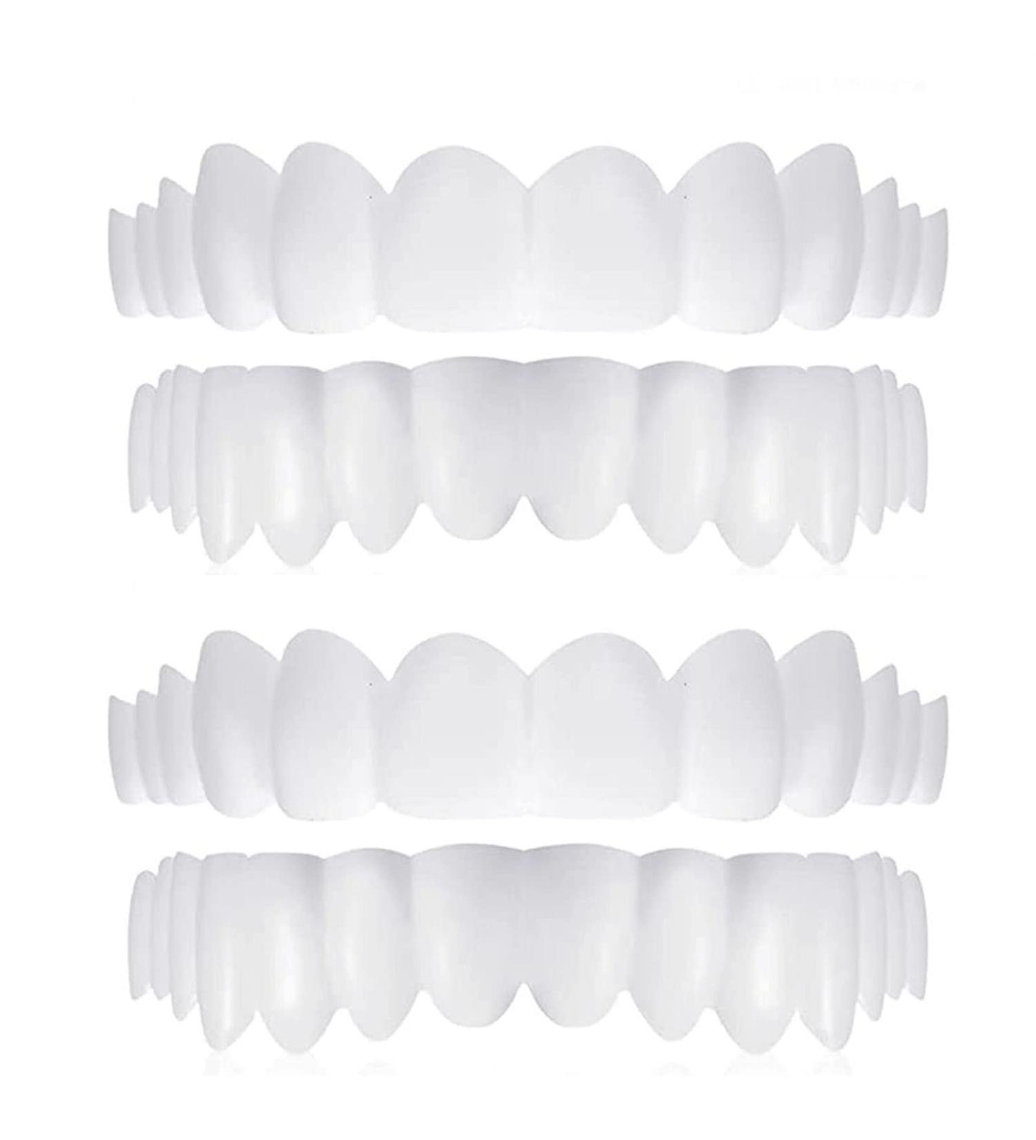 4 Pi ces Proth ses Dentaires Proth ses Instantan es de Facettes Fausses Dents Sourire Fausses Dents Haut et Bas de Dents pour Hommes et Femmes - Buy Online on GoSupps.com