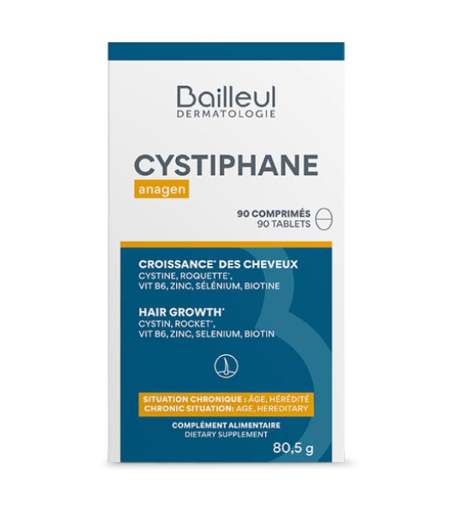 Bailleul | Cystiphane Anagen | Hair Food Supplement | Promotes Hair Growth & Strength | Chronic Hair Loss | Cystine Vitamin B6 | 90 Tablets - Buy Online on GoSupps.com