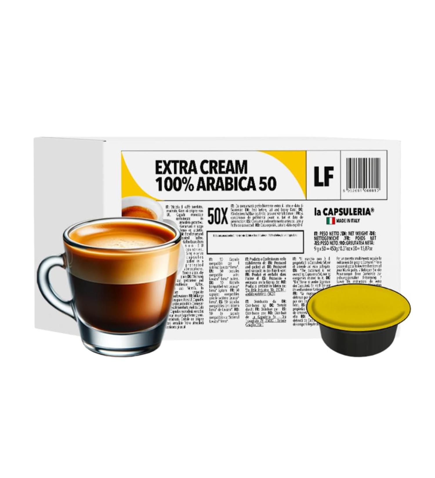 Caf EXTRA CREAM 100% Arabica (100 Capsules) compatible avec Lavazza Firma Lot de 2 x 50 Capsules (100 portions tot) - la Capsuleria Caf EXTRA CREAM 100% Arabica 100 unit (Lot de 1) - Buy Online on GoSupps.com