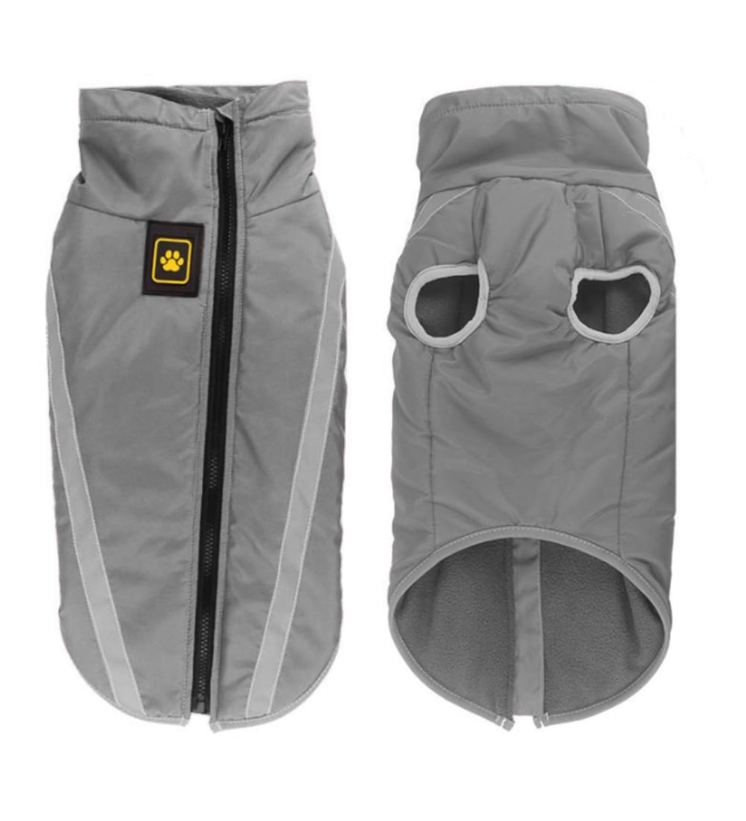 FEimaX Waterproof Dog Coat with Reflective Design - Warm Winter Jacket for Large Dogs - Grey - Buy Online on GoSupps.com