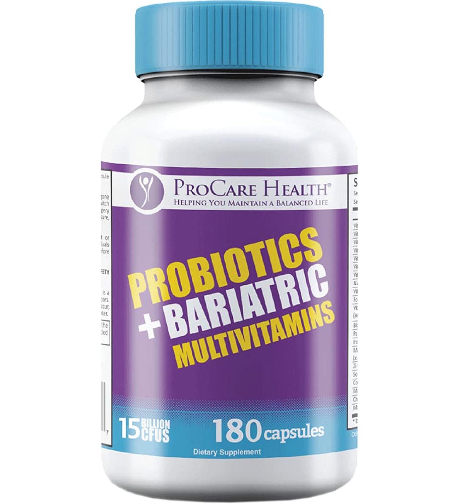 ProCare Health | Bariatric Multivitamin + Probiotics | 45mg Iron | 180 Count | 3 Month Supply - Buy Online on GoSupps.com