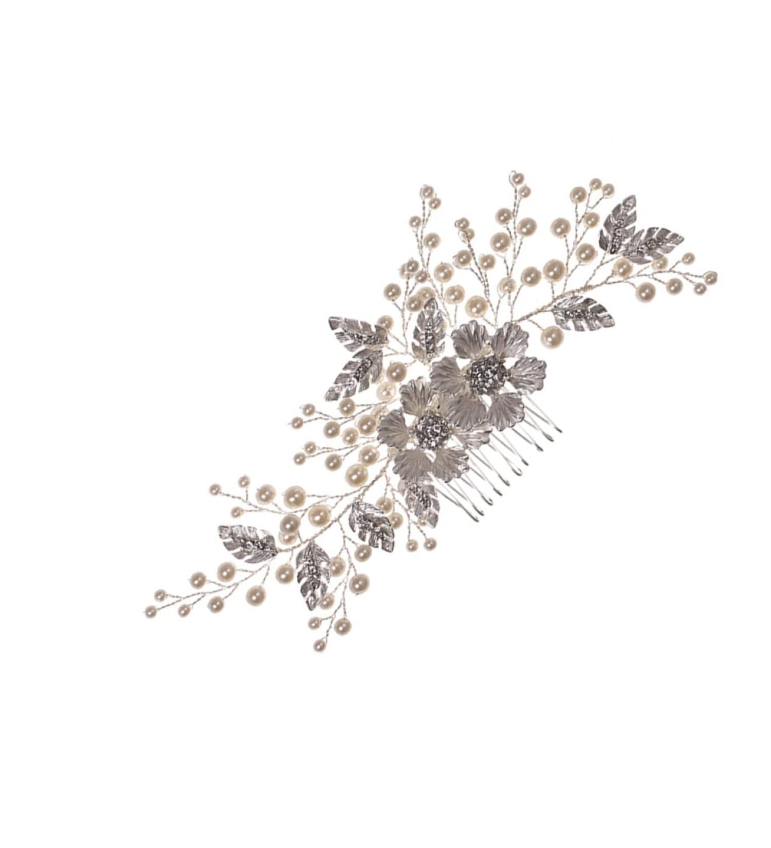 minkissy Flower Comb Wedding Hair Vintage Bridal Hair Bridesmaids Hair Bridal Comb Headdress Side Hair Crystal Comb Hair Accessories for Women Wedding Flower Crystal Miss Alloy Abs - Buy Online on GoSupps.com