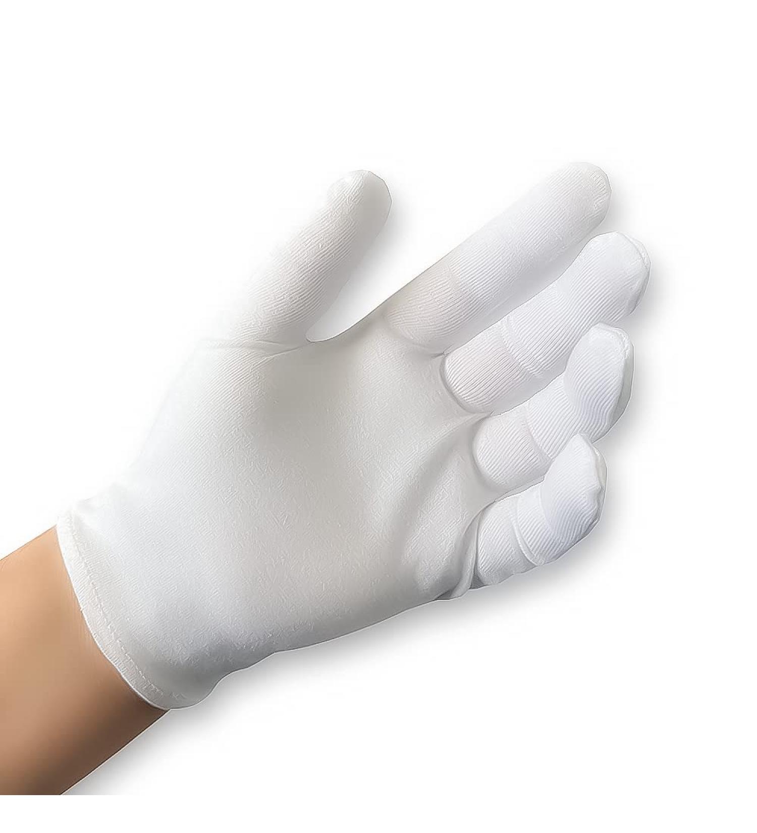3 Pairs (2 Gloves) White Cotton Legend Gloves for Dry Hand Eczema Moisturizing - Women's Size | Stretchable Nighttime Gloves - Buy Online on GoSupps.com