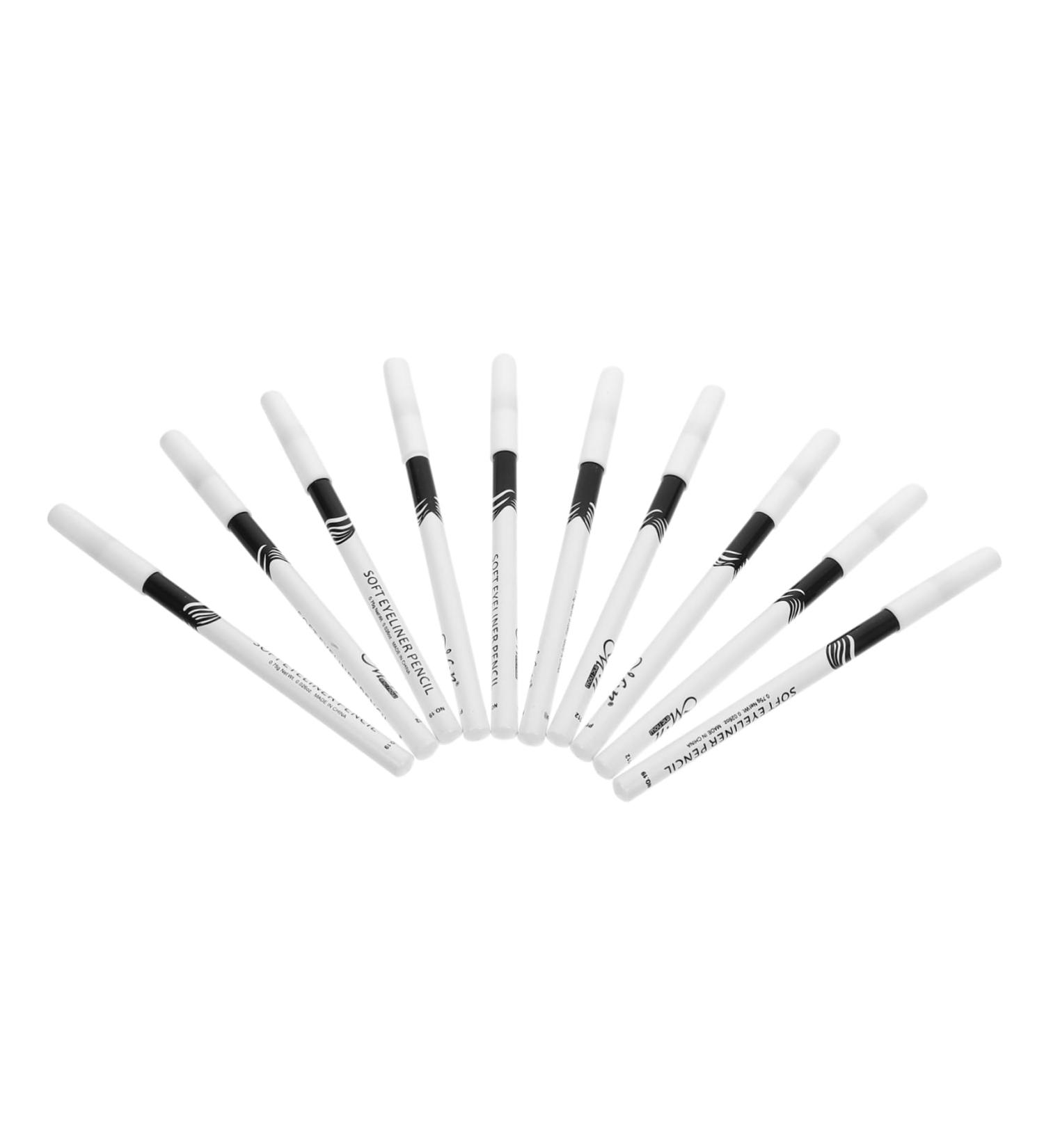 PLAFOPE 40 Pcs Lying Silkworm Eyeliner Highlighter Eye Liner Pen Makeup Eyeliners Gel Wooden Pole White - Buy Online on GoSupps.com