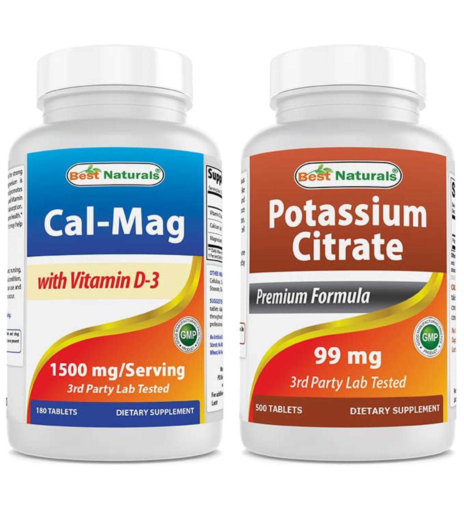Premium Calcium Magnesium with Vitamin D3 and Potassium Citrate for Optimal Health - 1500mg & 99mg - Buy Online on GoSupps.com