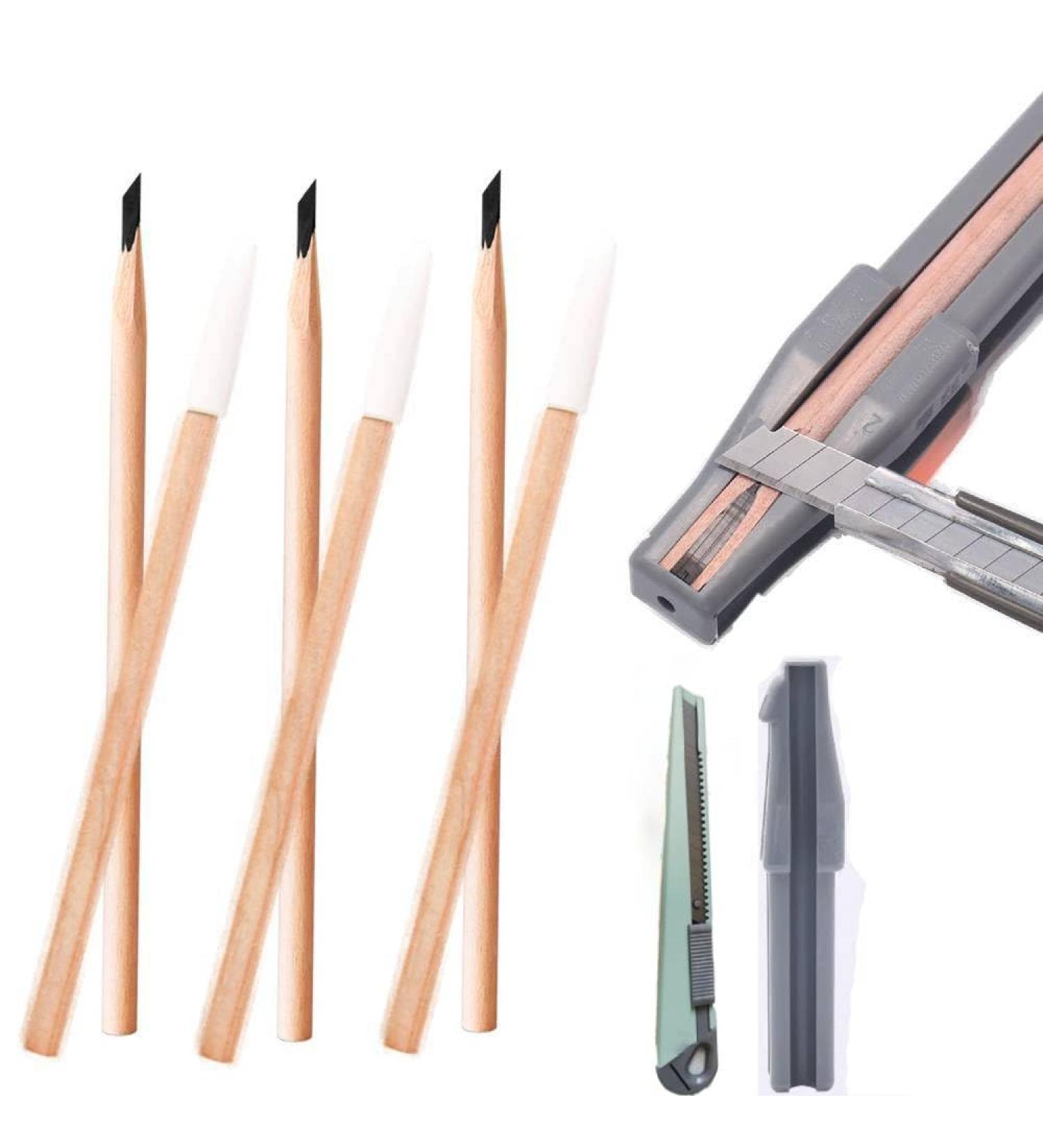 Lalago Waterproof Wooden Eyebrow Pencil Set with Sharpener - Non-Smudge Long-Lasting Eyebrow Makeup for Women (Brownish Black) - International Shipping Available - Buy Online on GoSupps.com