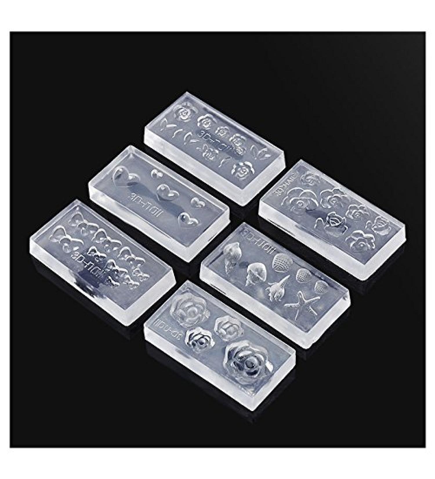 Evenden 6 pieces work shape of silica gel 3D for decoration design of nail art DIY - Buy Online on GoSupps.com