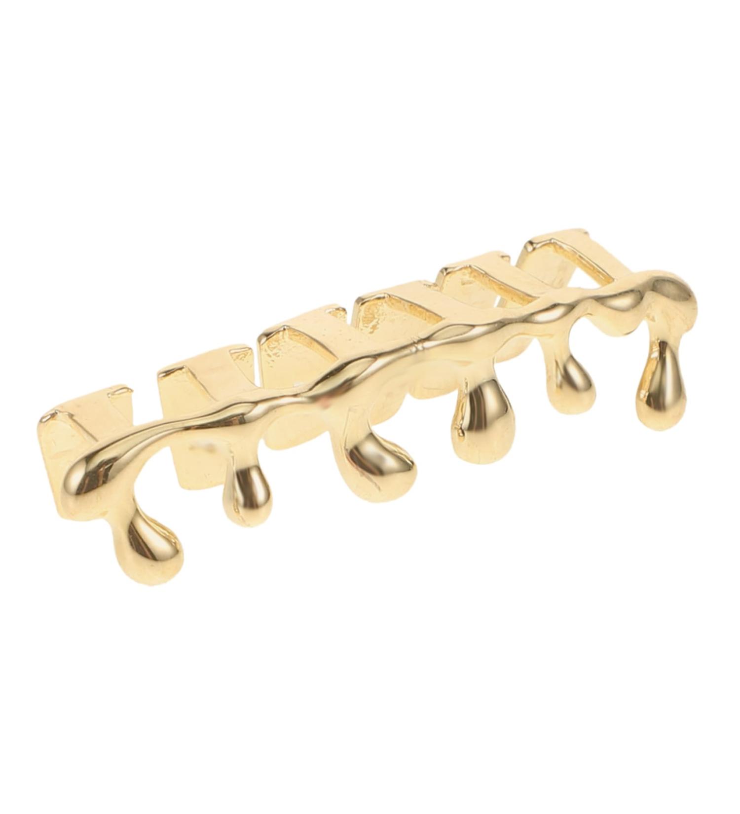  Healeved Healeved Hiphop Zestans Gold Plated Water Drop Braces Drop Tooth Caps Lower Teeth Caps Drop Tooth Caps Teeth Drop Cap Teeth Hiphop Teeth Drop Caps Gold - Buy Online on GoSupps.com