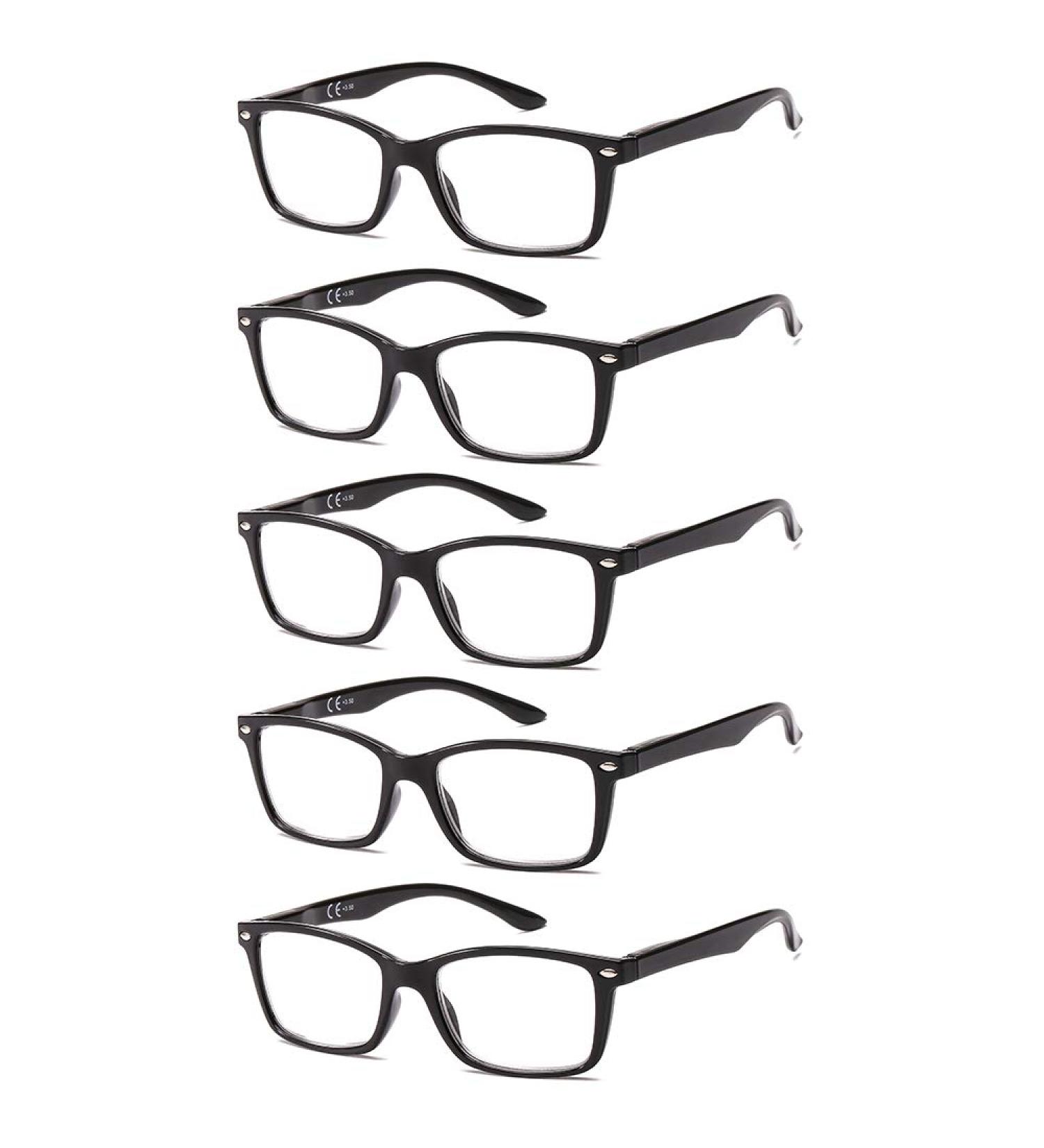 Suertree 5 Pack Reading Glasses for Men & Women - 3.5x Diopters Spring Hinge Eyewear | Visual Aid Reading Aids - Buy Online on GoSupps.com