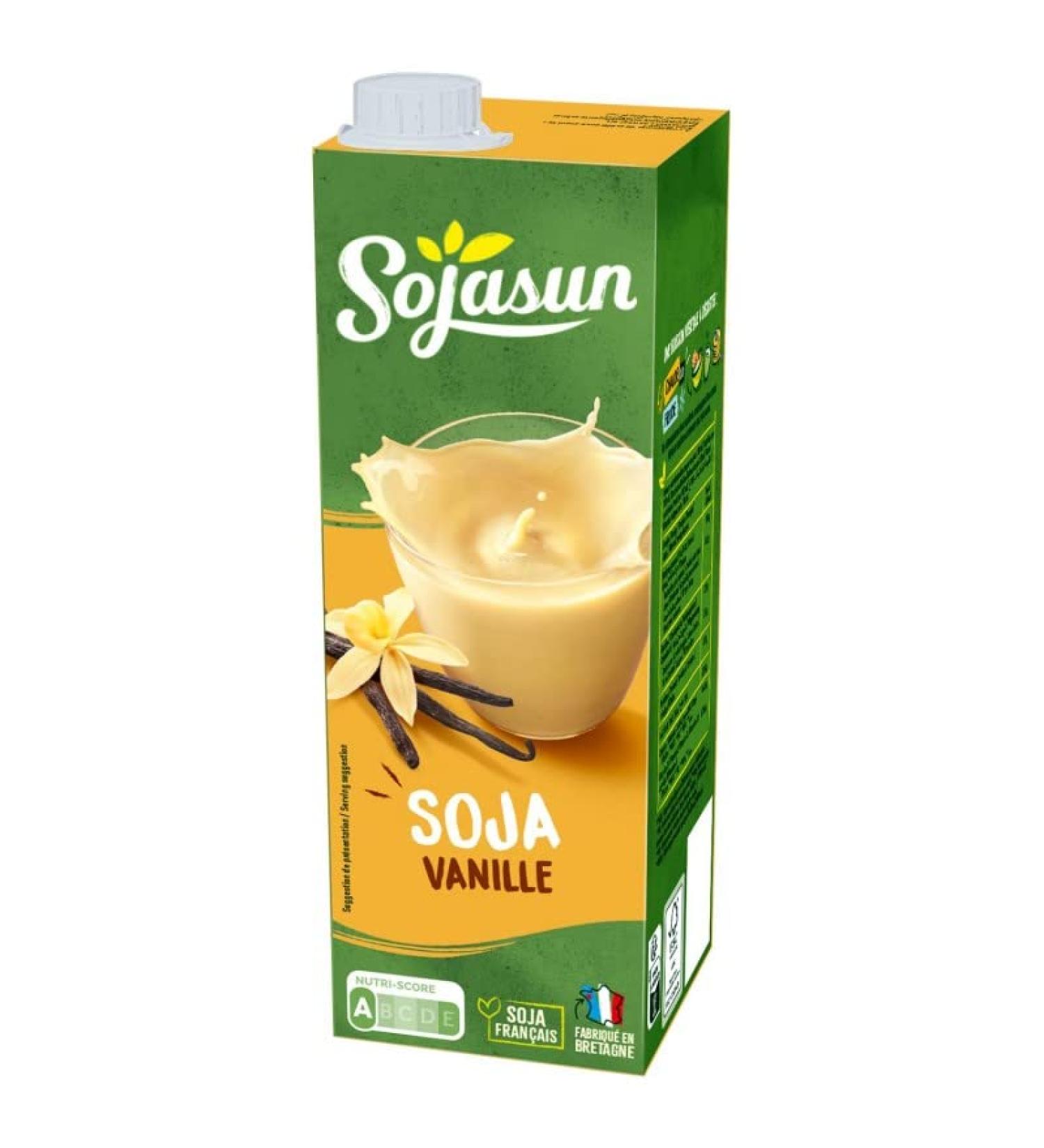 SOJASUN Boisson Au Soja Vanille Bio - Alternative Lait 100% V g tale Sans Lactose - 1L Brique Prisma Facile Verser - Parfait Pour Les Smoothies Et Les Rec - Lot De 4 - Vendu Par Lot