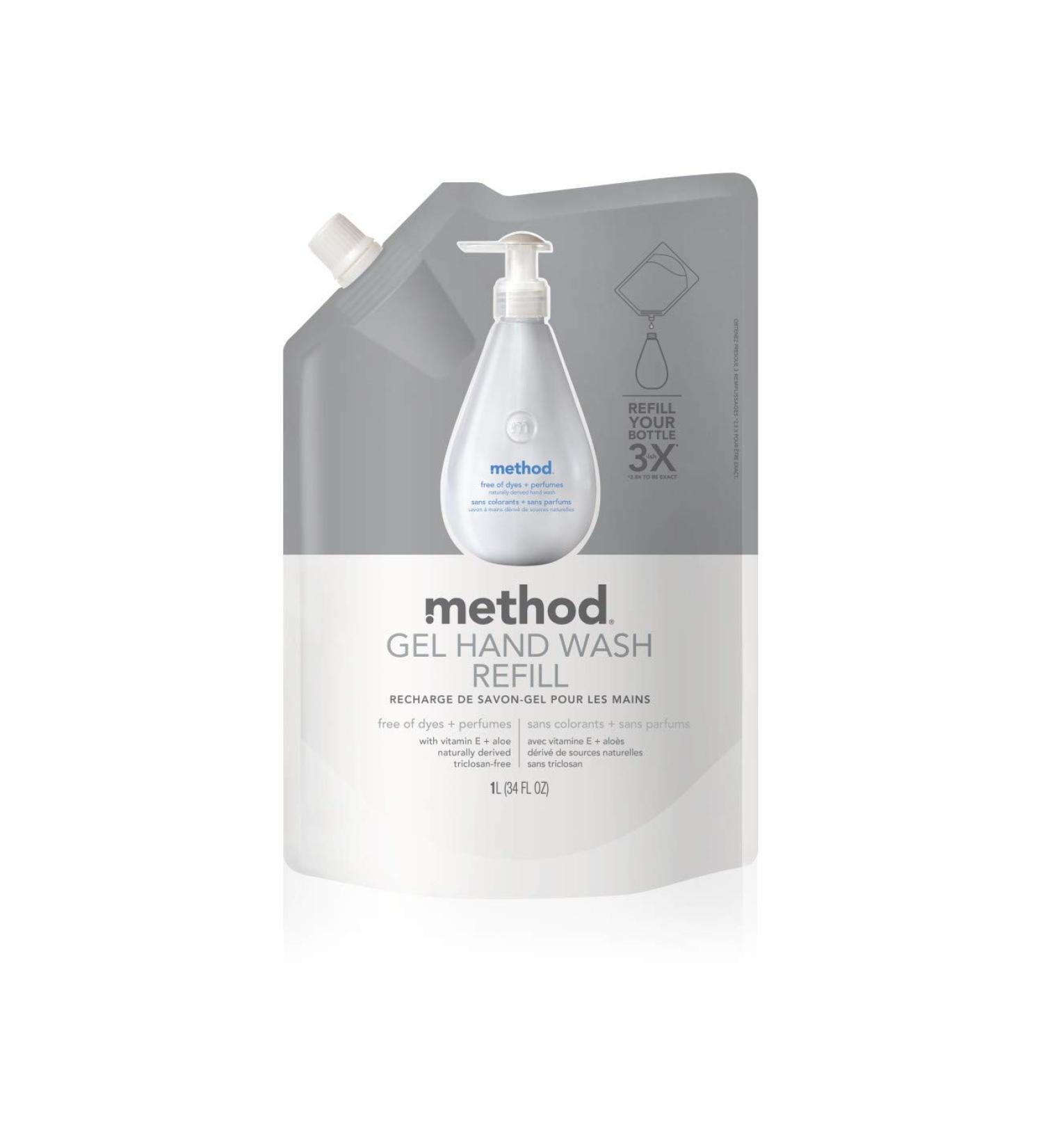 Method Gel Hand Soap Refill Free + Clear 34 oz - 1 Pack - Dye and Perfume-Free - Buy Online on GoSupps.com