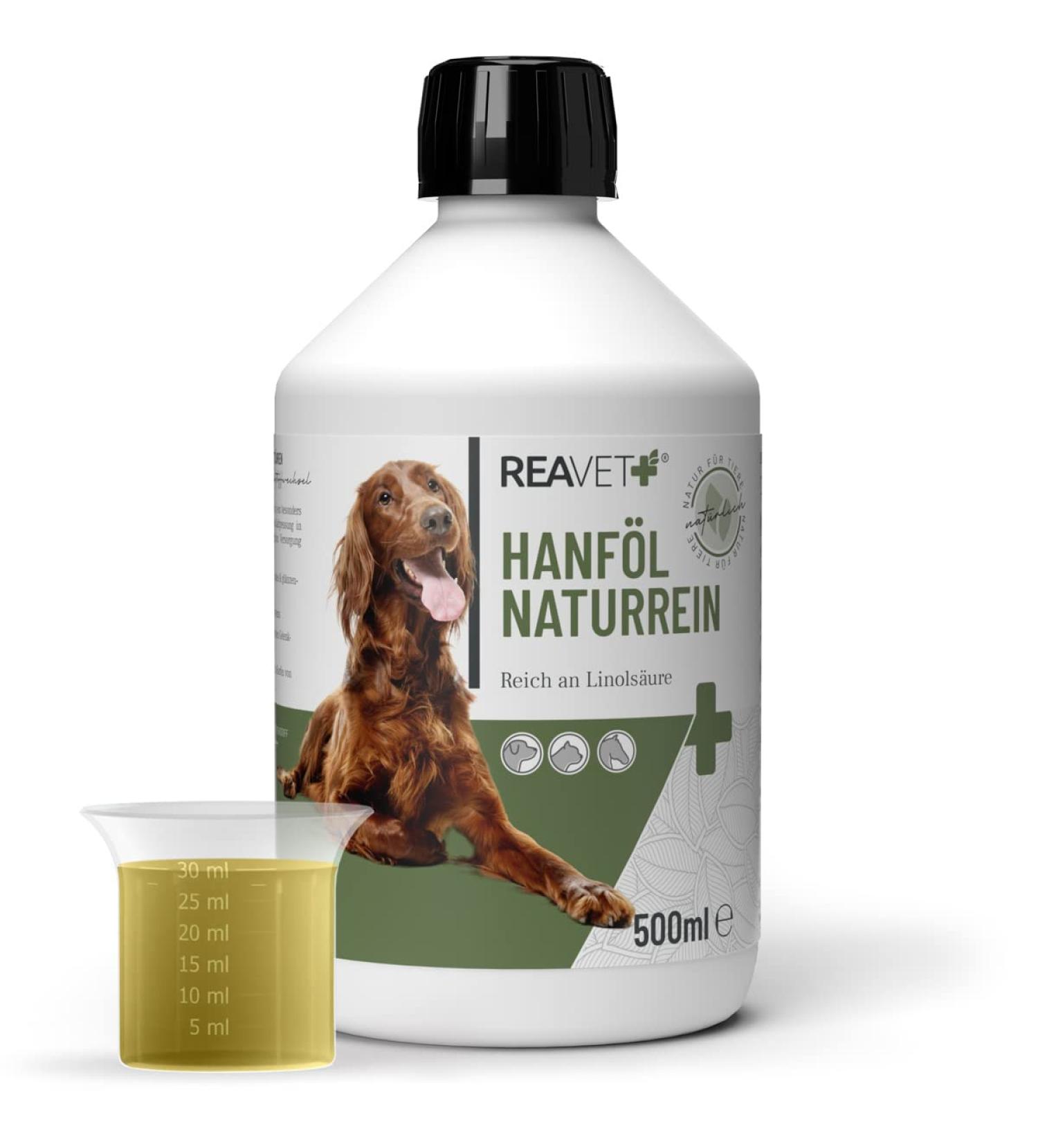 Premium Cold-Pressed Hemp Oil for Dogs & Cats 500ml | Natural Additive-Free BARF Oil - Buy Online on GoSupps.com