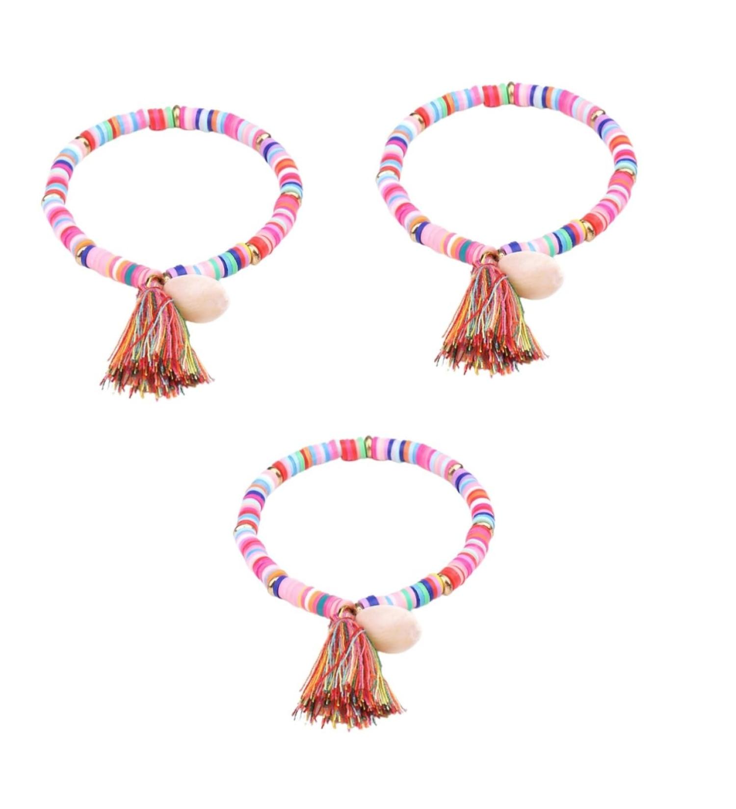 VALICLUD 2 Pcs Versatile Polymer Clay Bracelet Bohemian Bracelet Beaded Bracelets for Women Summer Bracelets Hand Ornament Braid Jewelry Women s Jewelry Clay Bead Bracelet Accessories Wild 18X2.5cmx3pcs Colorfulx3pcs - Buy Online on GoSupps.com