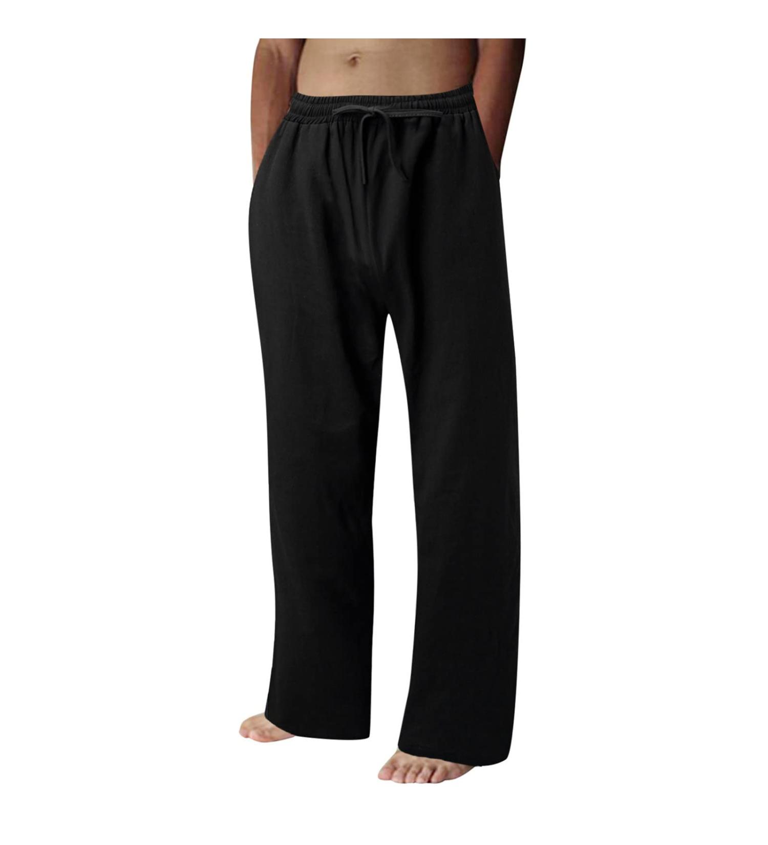 Men's Casual Polyester Jogging Pants - Summer Pouch Pants in Solid Navy XL - Buy Online on GoSupps.com