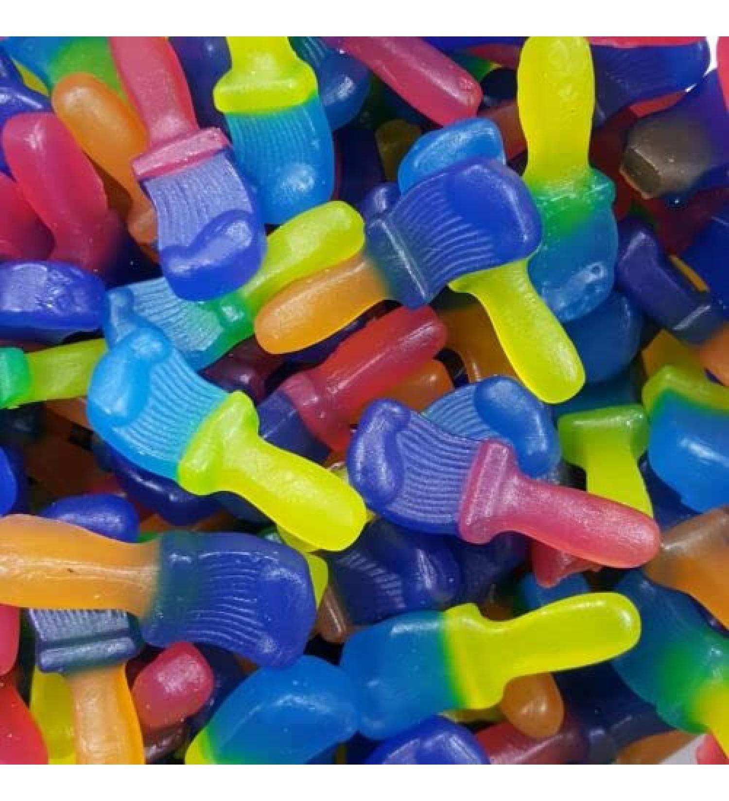 Tongue Painters - 1kg Pouch - Fruit flavoured Paintbrush Shaped Sweets That Paint Your Tongue - Gelatine Free - Dairy Free - Vegetarian - Vegan