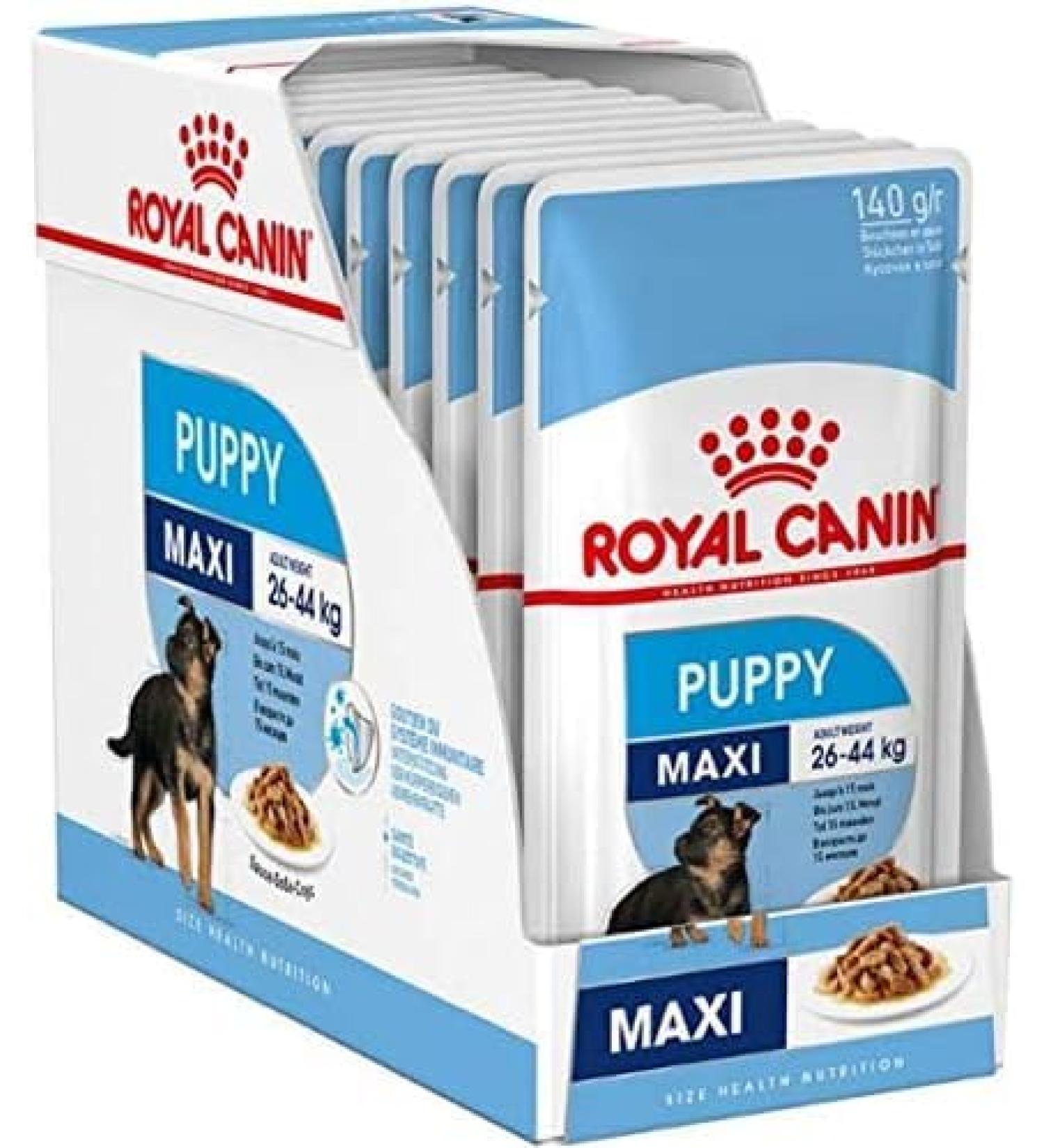 Royal Canin Maxi Puppy in Gravy Wet Dog Food (20 x 140g Pouches) - Buy Online on GoSupps.com