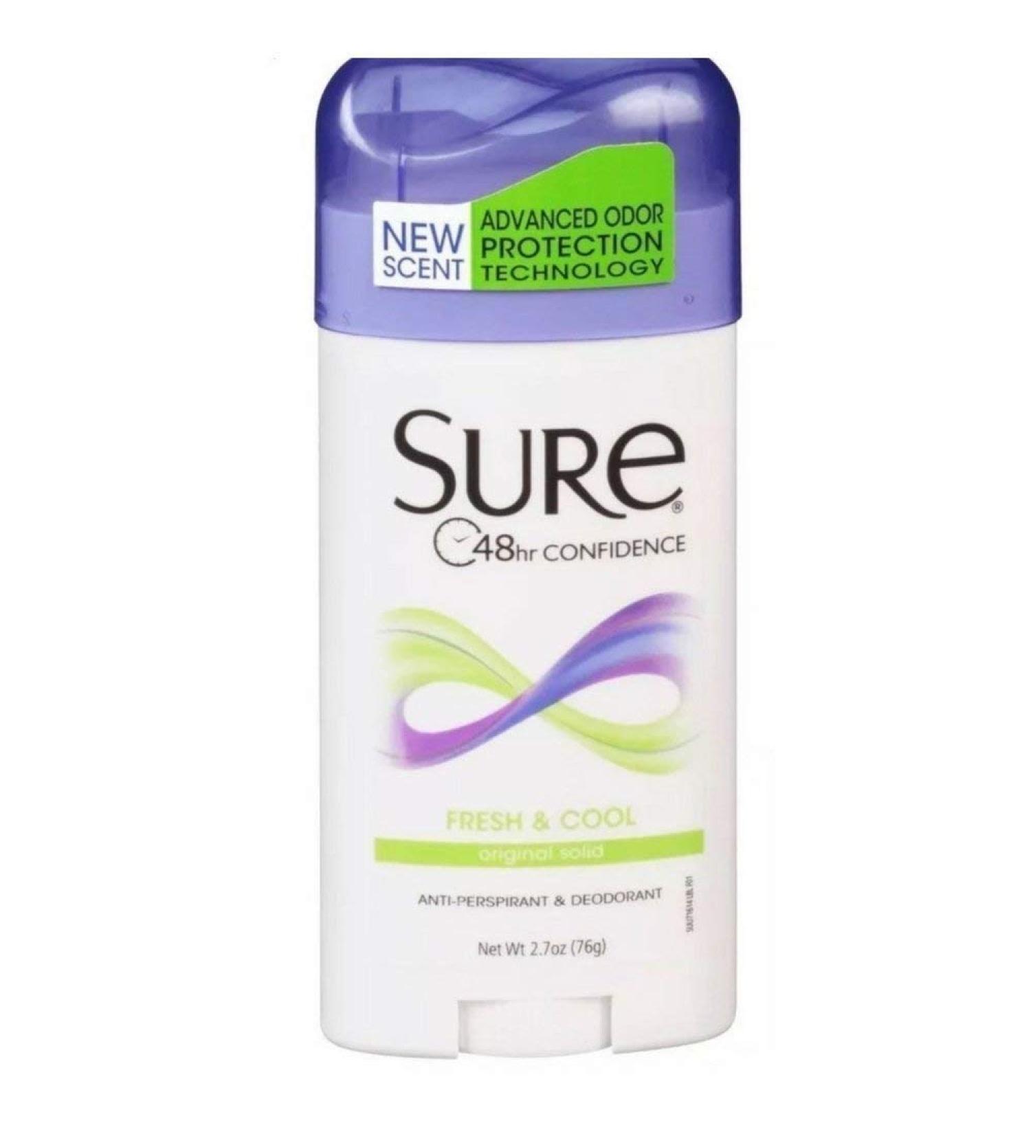 Sure Original Solid Fresh & Cool Scent Anti-Perspirant Deodorant 2.70 oz (Pack of 6) - Buy Online on GoSupps.com