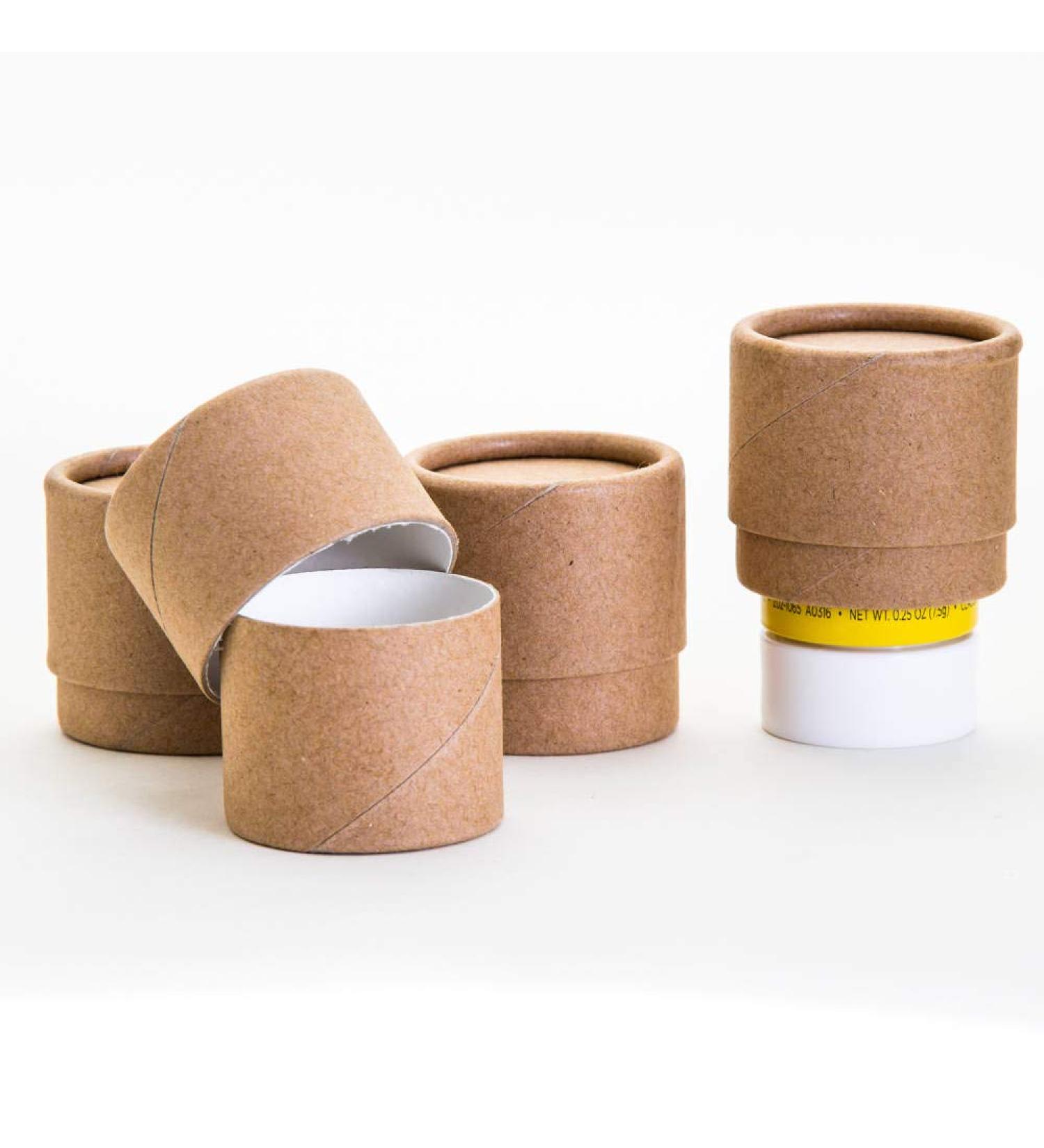 40 mL / 1.35 OZ Kraft Paperboard Lip Balm/Salve/Cosmetic/Lotion Jars x100