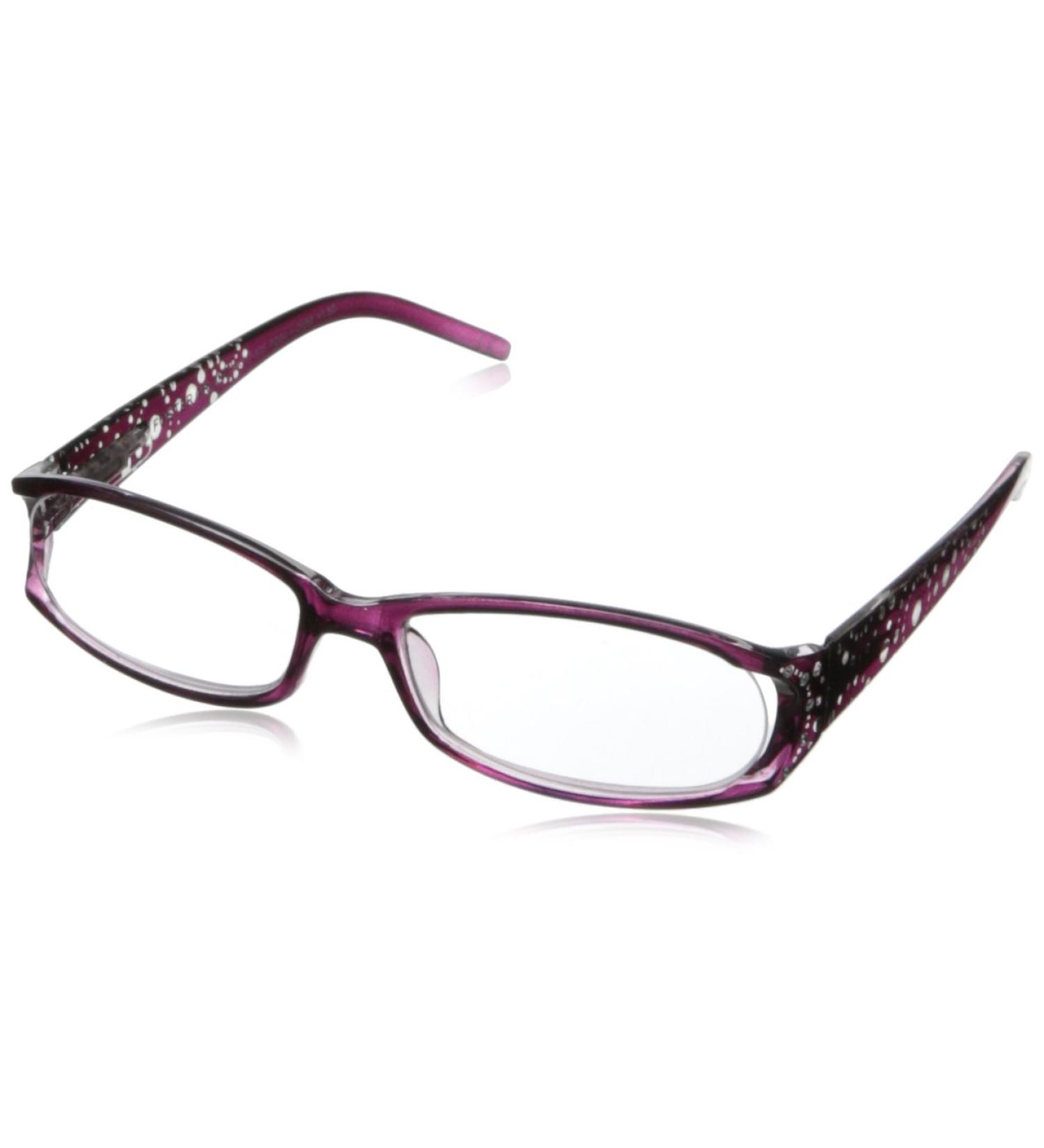 Foster Grant Women's Dazzle 1013275-200.FGU Rectangular Reading Glasses - Purple/Transparent 2.5x | International Shipping Available - Buy Online on GoSupps.com