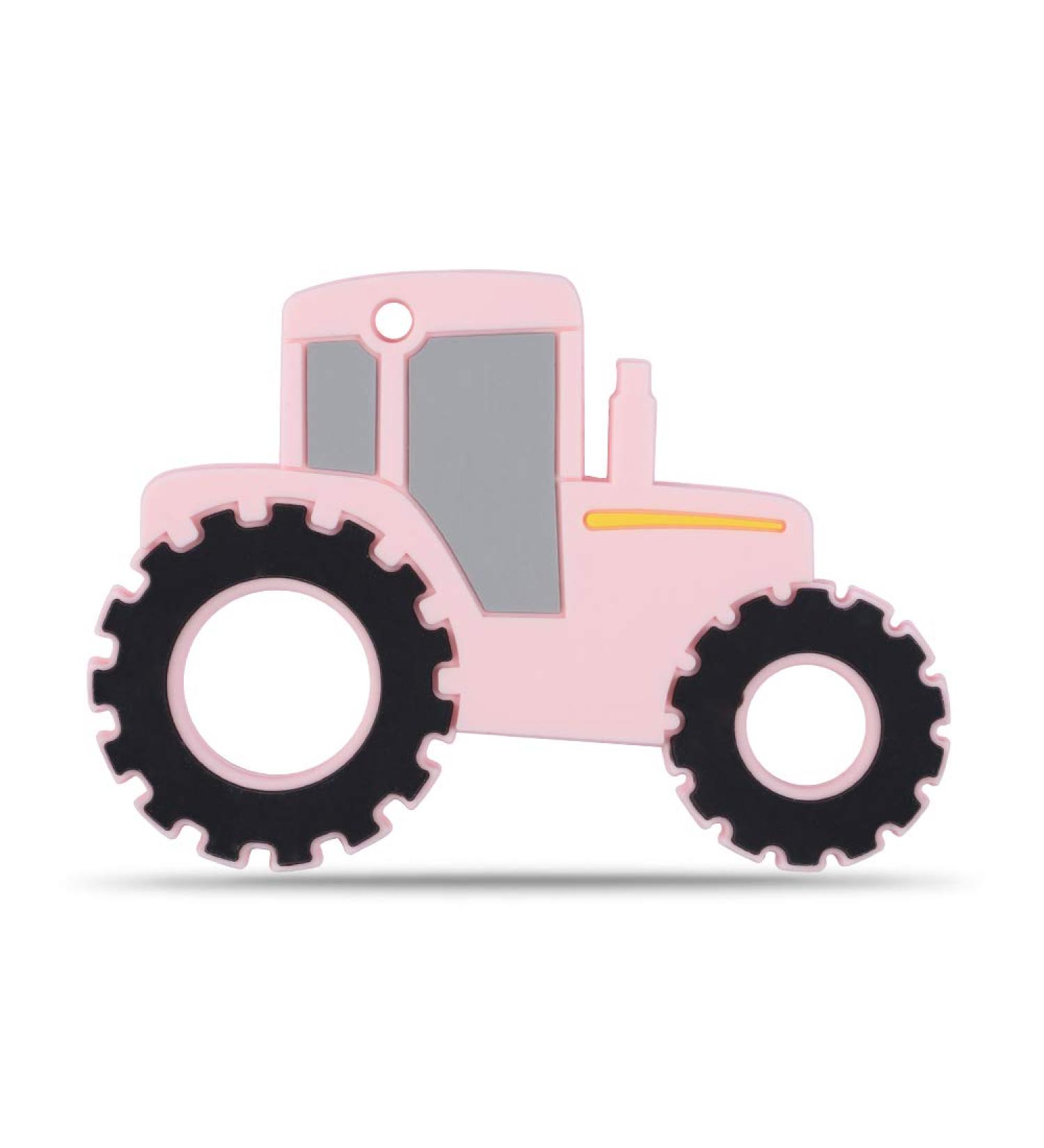 AmazingM Car Series Silicone Teething Toy for Babies 3 Months+ - BPA Free Tractor Pink Chew Teether - Buy Online on GoSupps.com