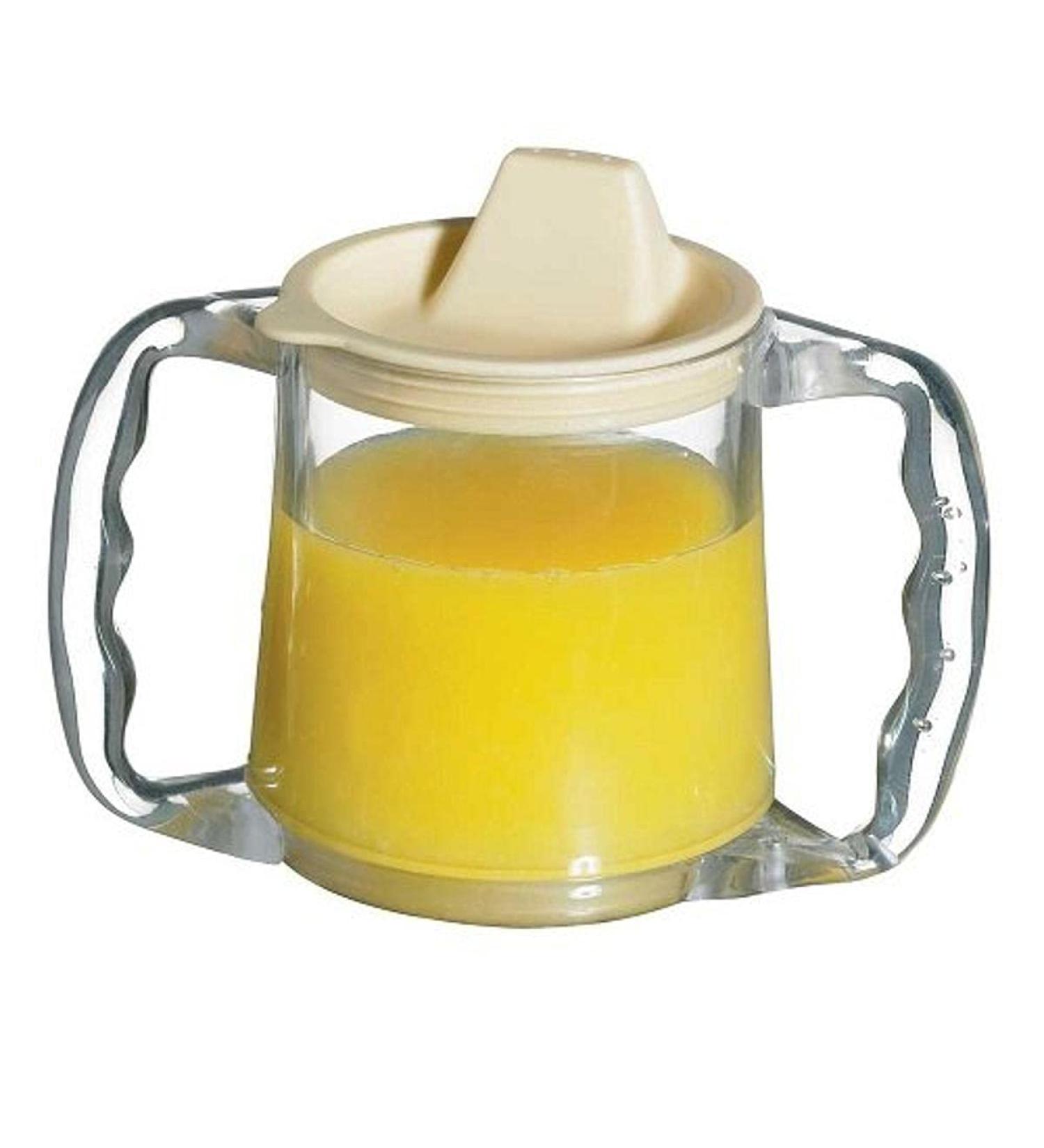 NRS Healthcare Cup for Care Needs | Plastic 2 Handles & Spout Lid | Ideal for Easy Drinking - Buy Online on GoSupps.com
