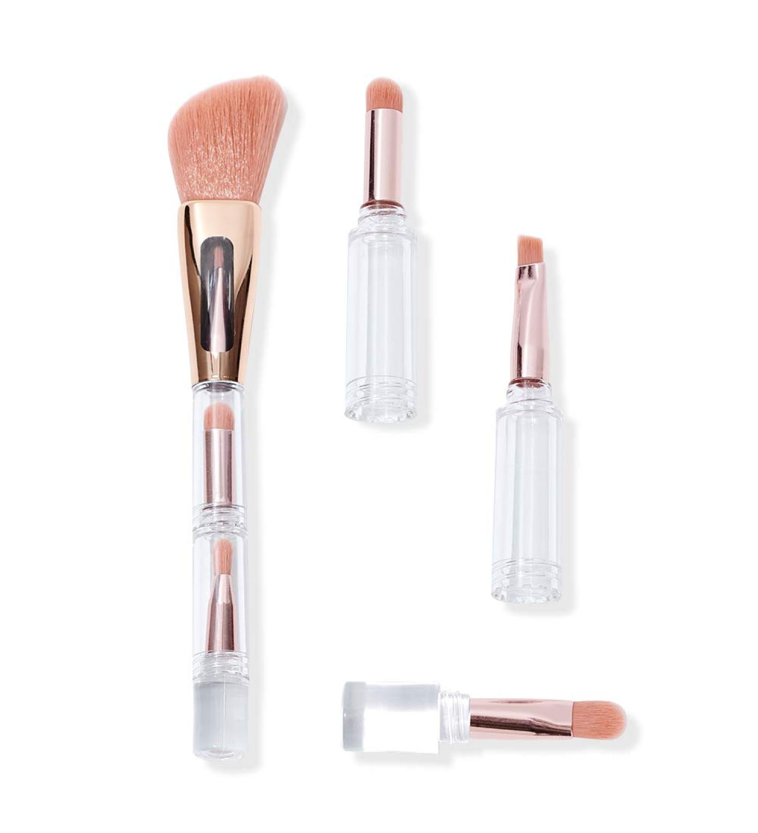 Professional Multi-function Makeup Brush Set | Soft & Comfortable Travel Brushes | 4-in-1 Face & Eye Shadow Brushes - Buy Online on GoSupps.com