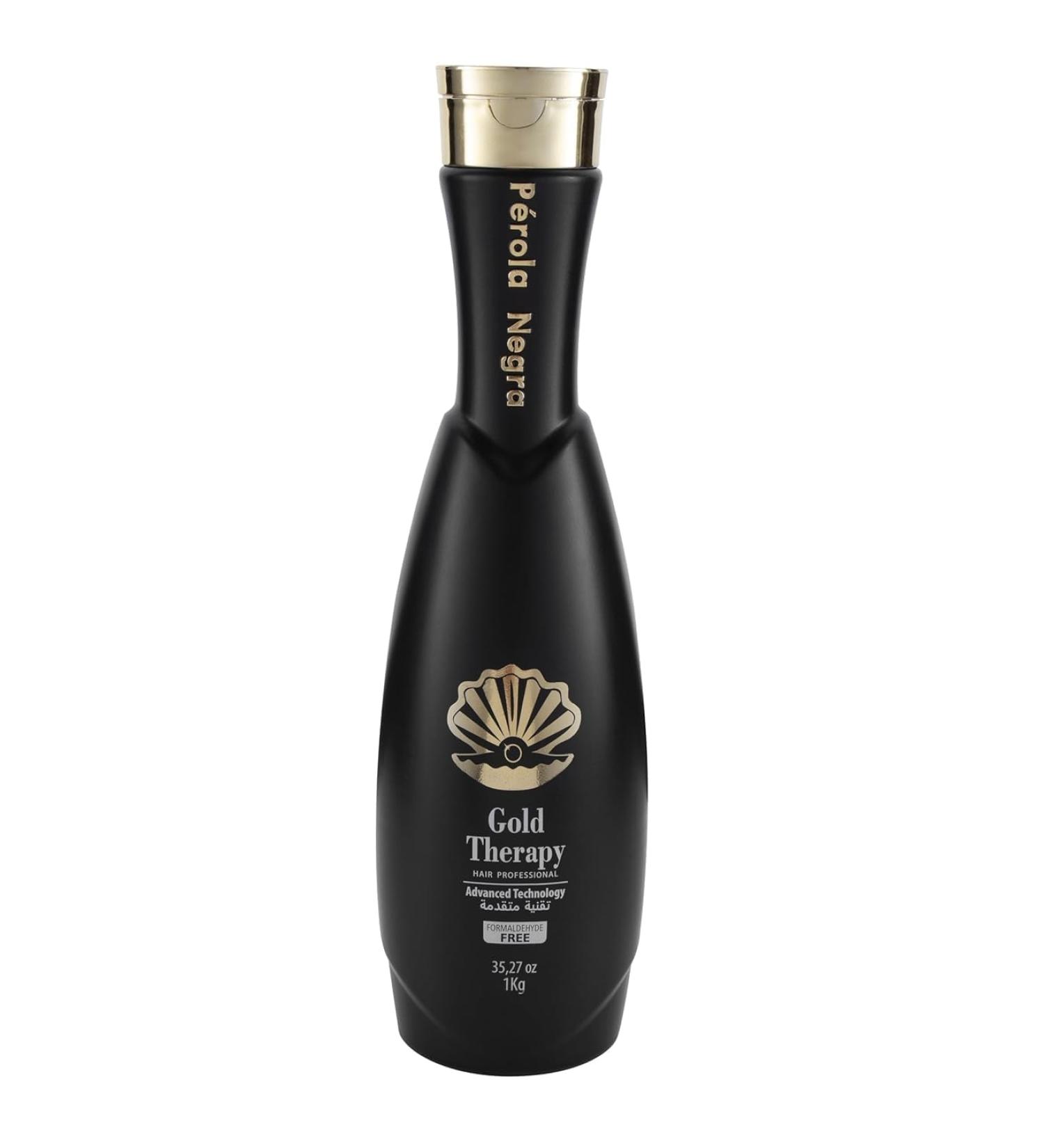 Perola Negra Gold Therapy Hair Treatment - Brazilian Keratin Formaldehyde Free 35.2 Fl. Oz - Best Blowout & Hair Straightening Solution - Buy Online on GoSupps.com