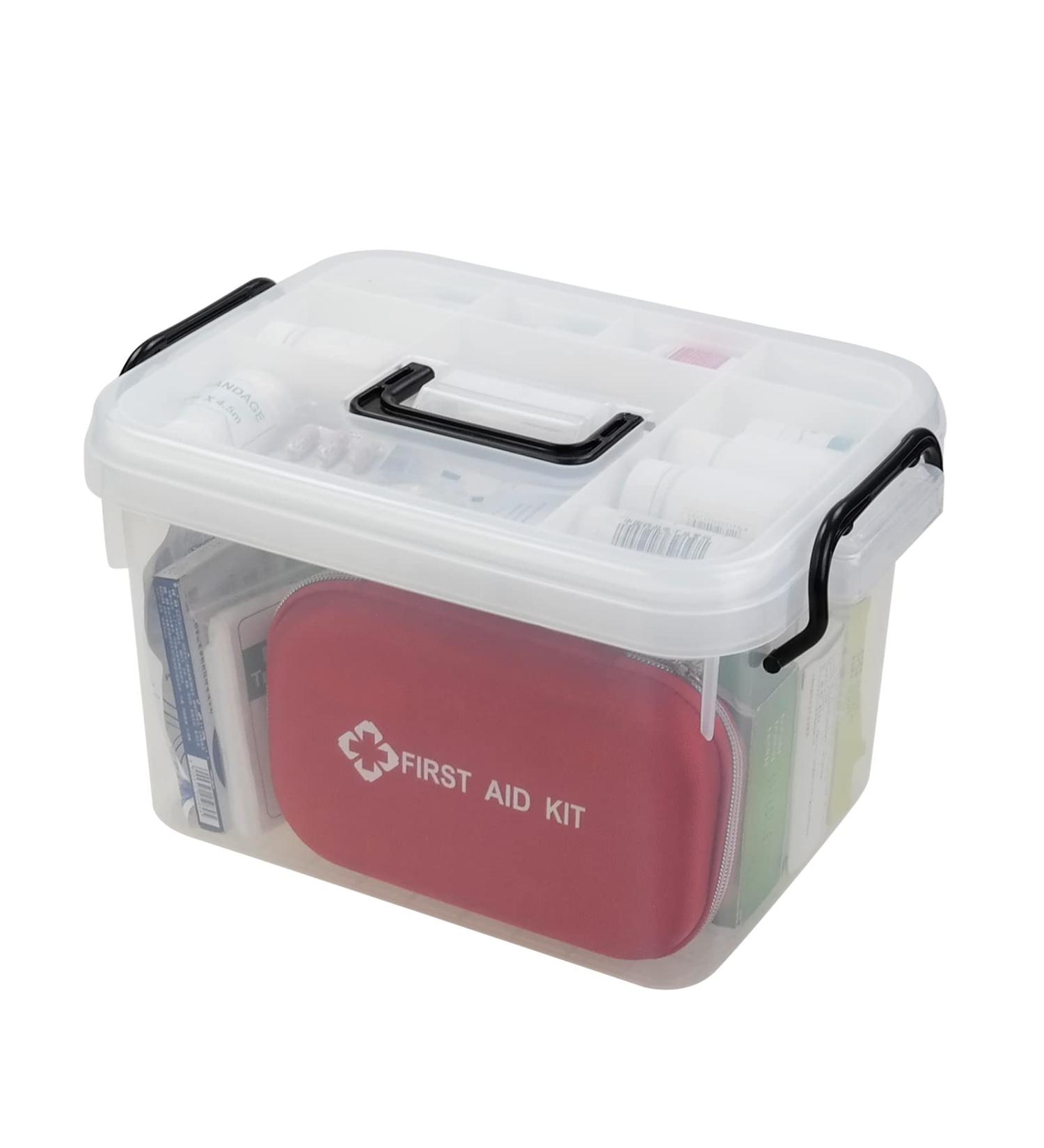 Sandmovie 2-Layer Plastic Storage Bin Family First Aid Box - 1 Pack - Buy Online on GoSupps.com