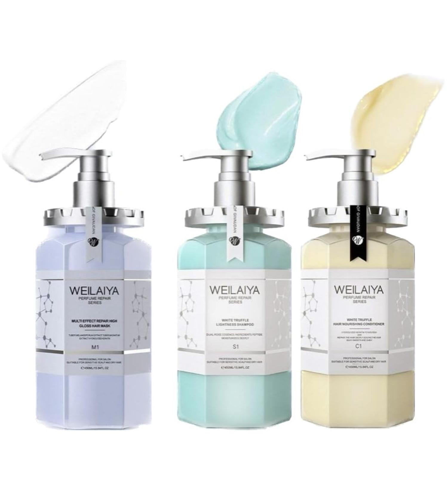 Weilaiya Comb Truffle Shampoo Set & High Gloss Hair Mask 450mL - Repair Damaged Hair Rebuild Structure Anti-Aging Long-Lasting Color - Buy Online on GoSupps.com