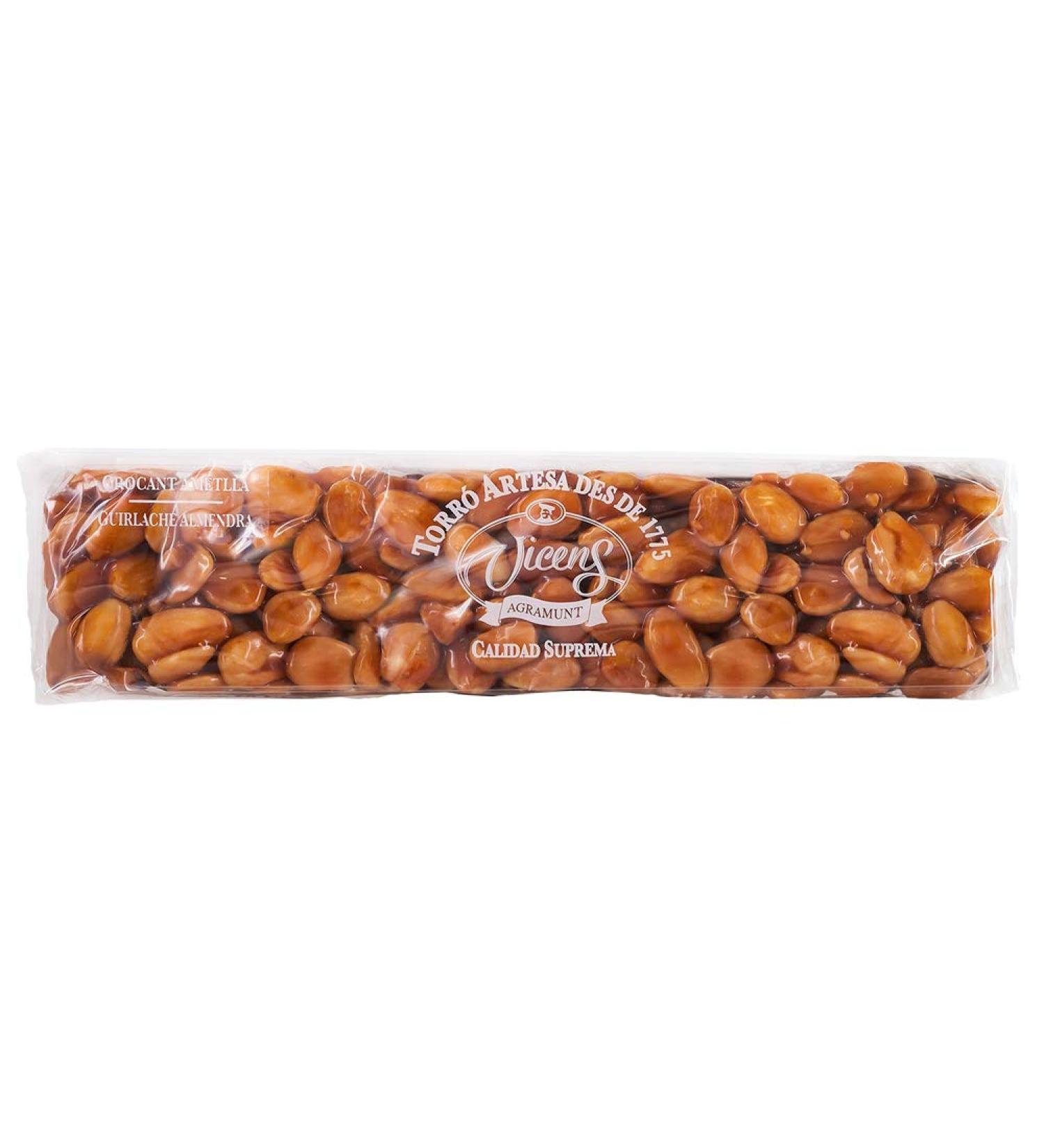 Vicens - Turrón Guirlache Almendra Chocolate Especial Alargado, 300 g