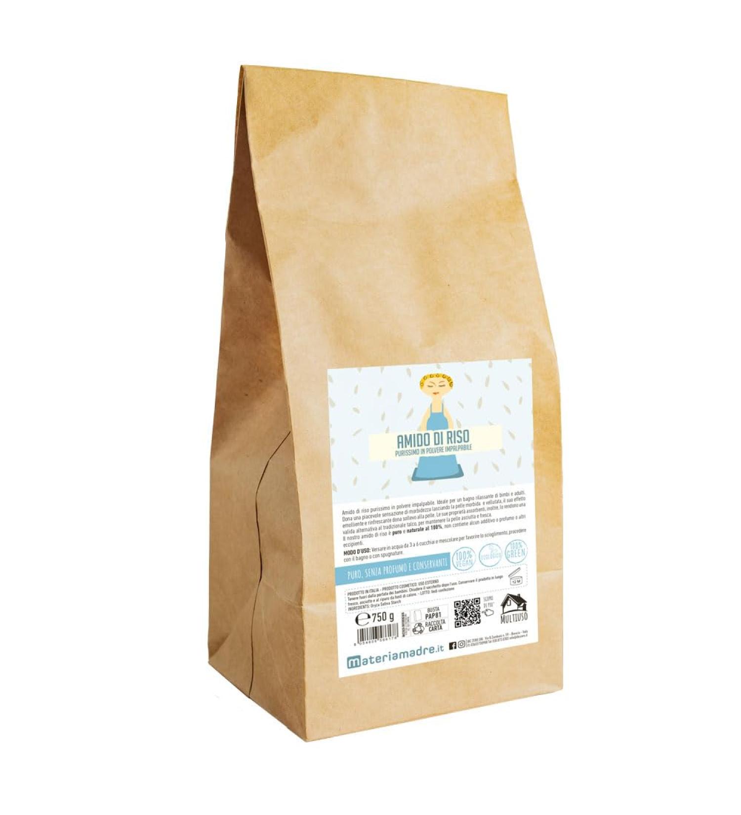 Materiamadre PURISSIMO BUSTA RICE AMIDE 750g - Soothing refreshing and softening bath - Buy Online on GoSupps.com
