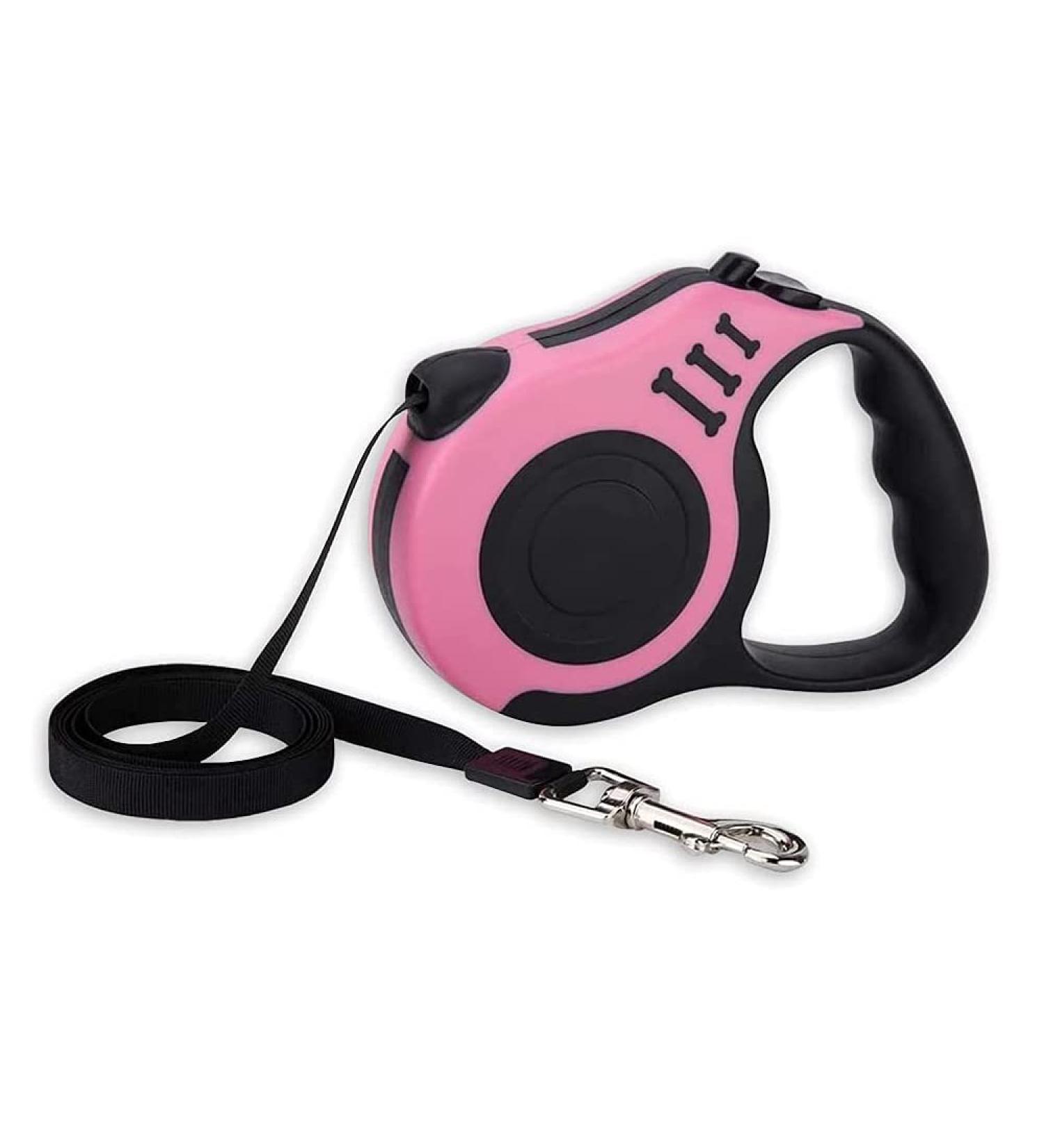 STOUCLA Retractable Dog Leash for Medium & Large Dogs - Anti-Slip Handle 3m Pink Leash - Ideal for Safe Walks - Buy Online on GoSupps.com