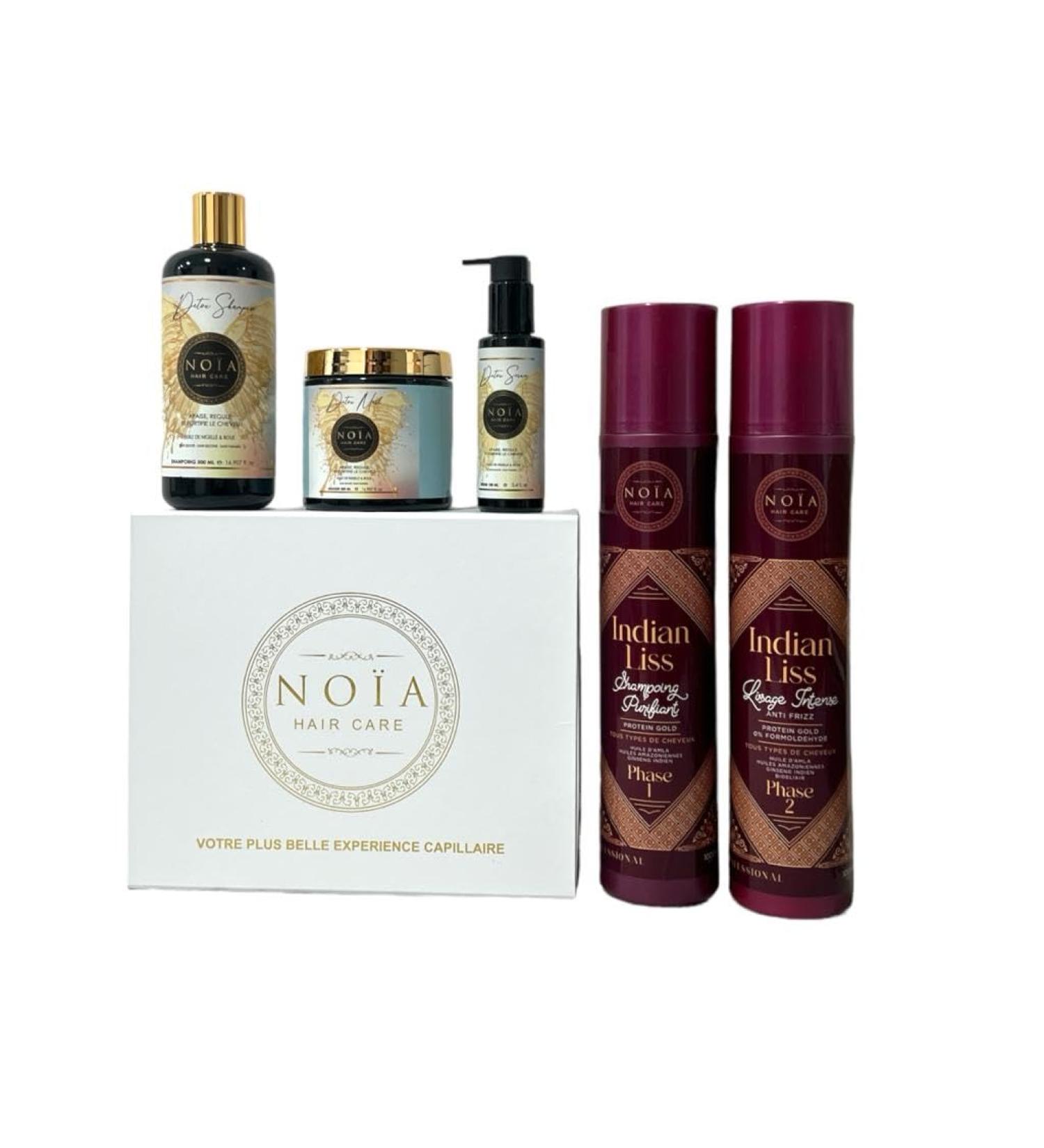 INDIAN LISS Smoothing 2 X 1 L + Prestige Box NOIA hair care trio pack offered