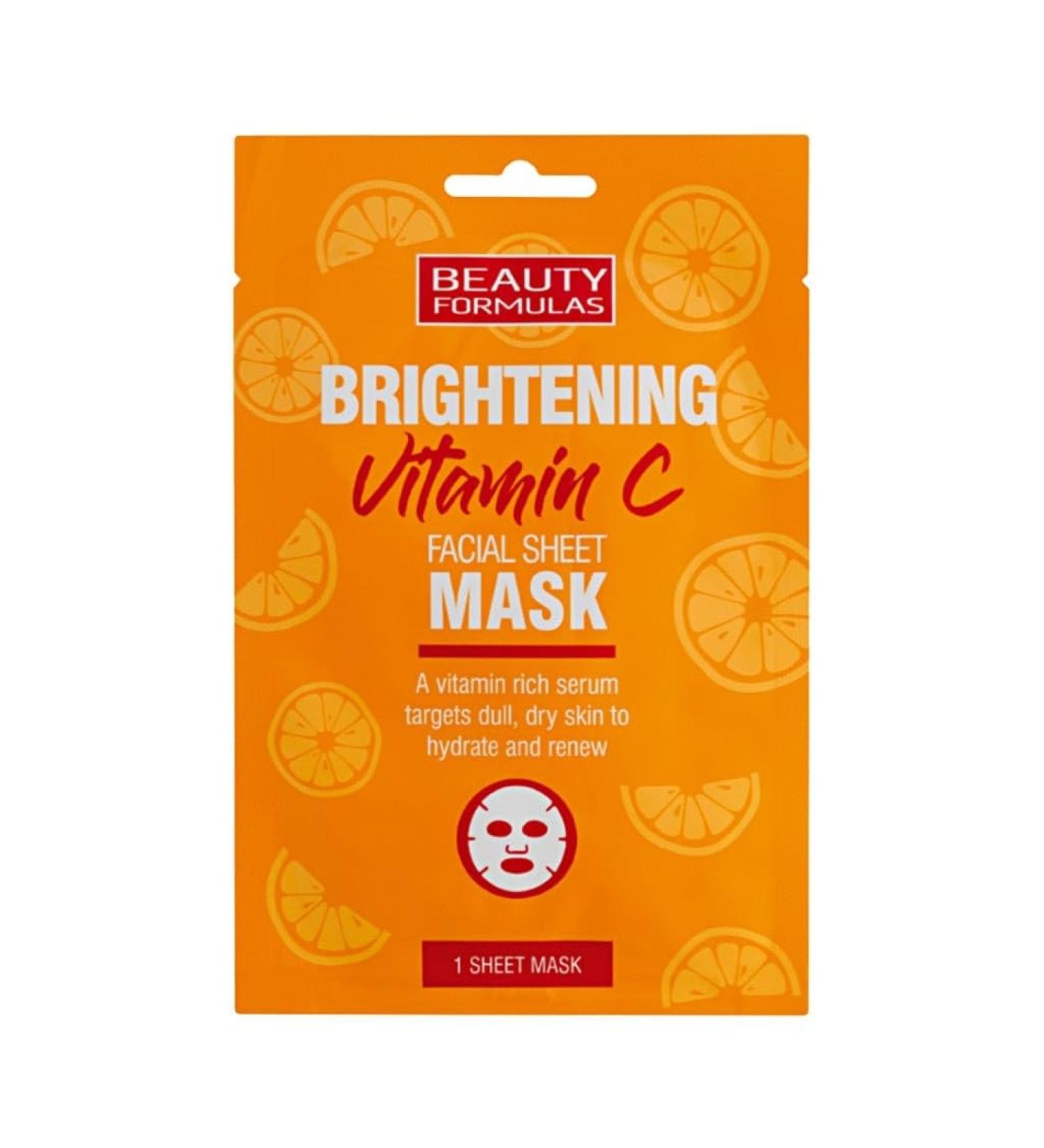 BEAUTY FORMULAS BRIGHTENING VITAMIN C FACIAL MASK Orange - Buy Online on GoSupps.com