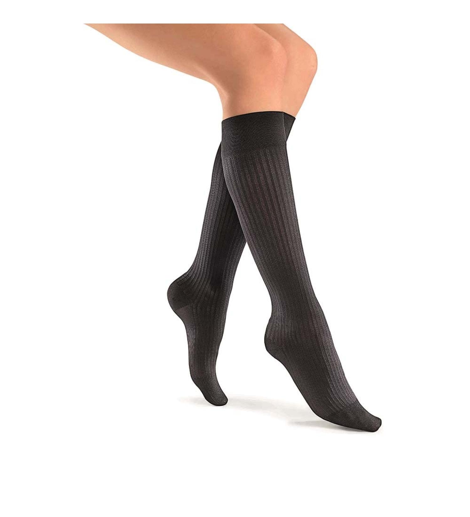 JOBST soSoft Compression Stockings 15-20 mmHg Knee High Ribbed Closed Toe Black X-Large | International Shipping Available - Buy Online on GoSupps.com