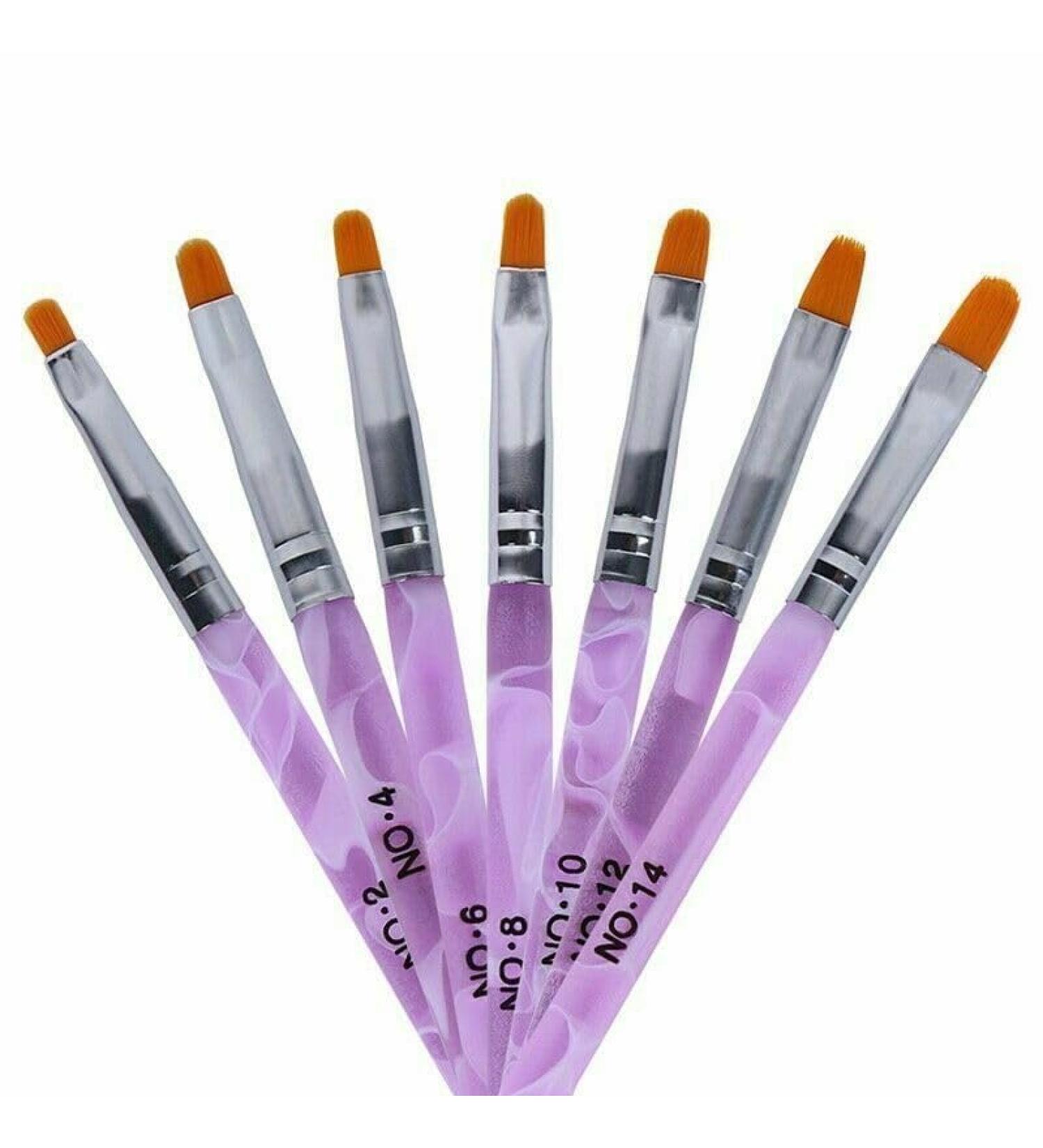 7 Nail Brushes | Tool Professional UV Gel Brush Pen | Brush Pen Nail Art Painting | Nail Art Tips Builder Brush Nail Painting Polish Brush Pen Nail Clean Up Brush Set for Home and Salon Use. - Buy Online on GoSupps.com