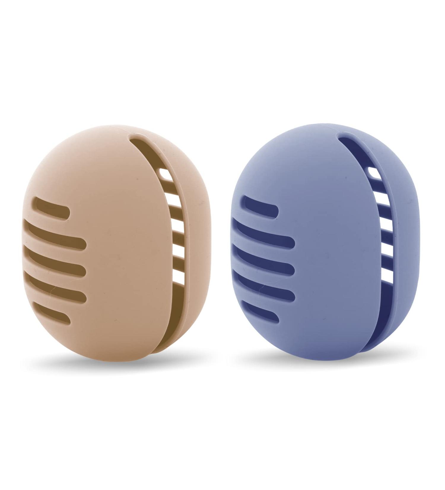 Cobee Makeup Sponge Holder 2pcs - Silicone Travel Case for Beauty Blender - Washable & Reusable - Vented & Breathable - Blue & Brown - Buy Online on GoSupps.com
