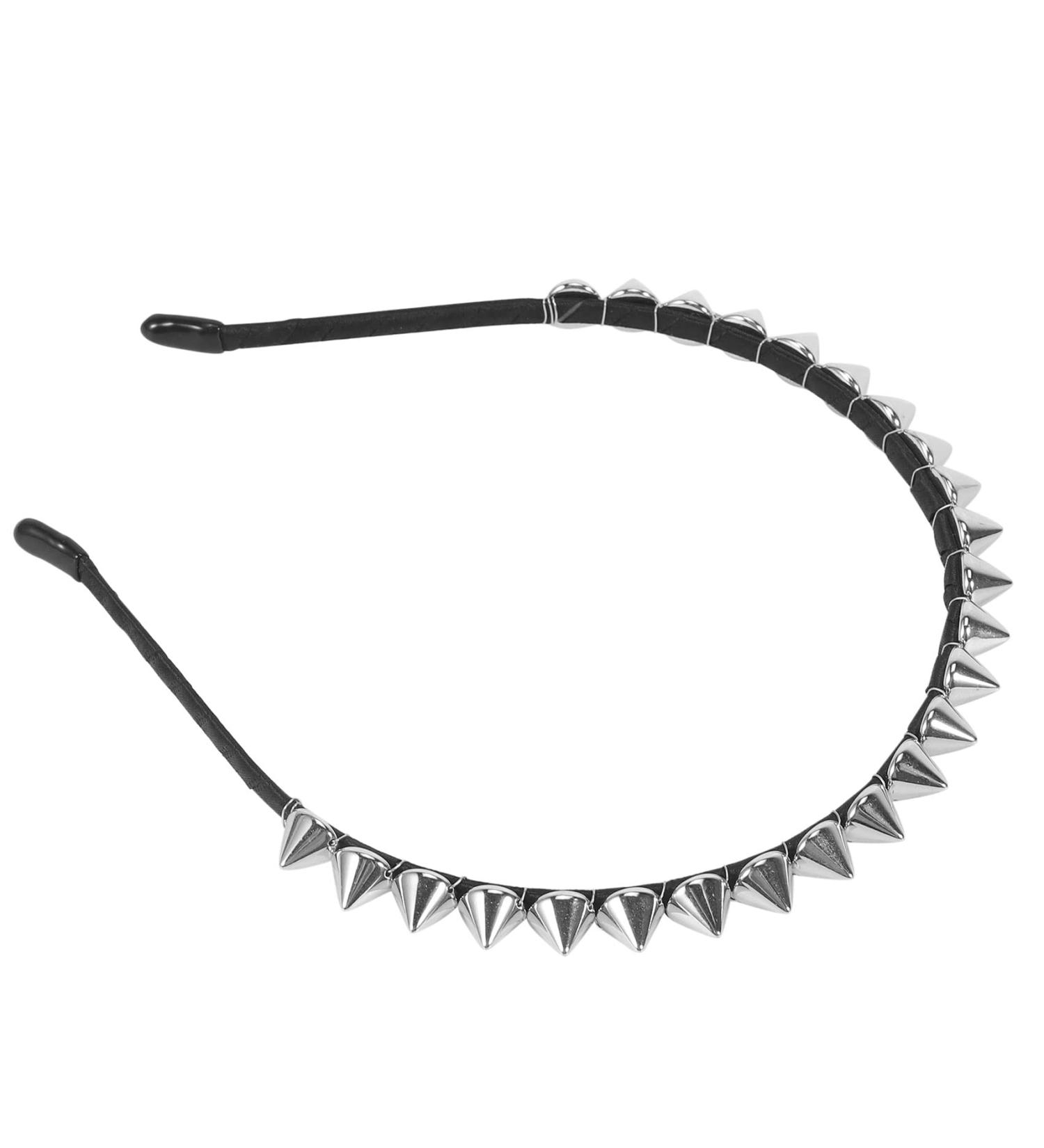 Fuhoghto Silver Metal Stud Rivet Spike Headband Hair Head Band Aliceband Punk Girl - Buy Online on GoSupps.com