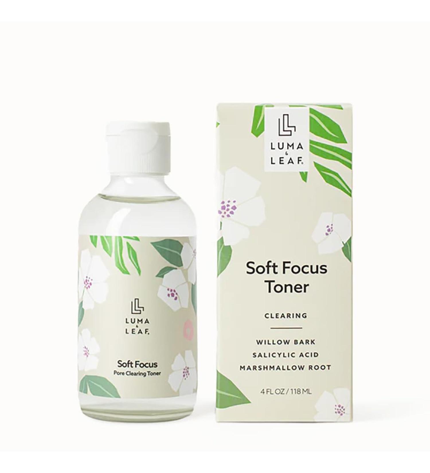 LUMA & LEAF Clearing Facial Toner 4 Oz - Natural Blemish & Acne Solution with Willow Bark Salicylic Acid & Niacinamide - Deep Nourishing Pore Tightening Formula - Buy Online on GoSupps.com