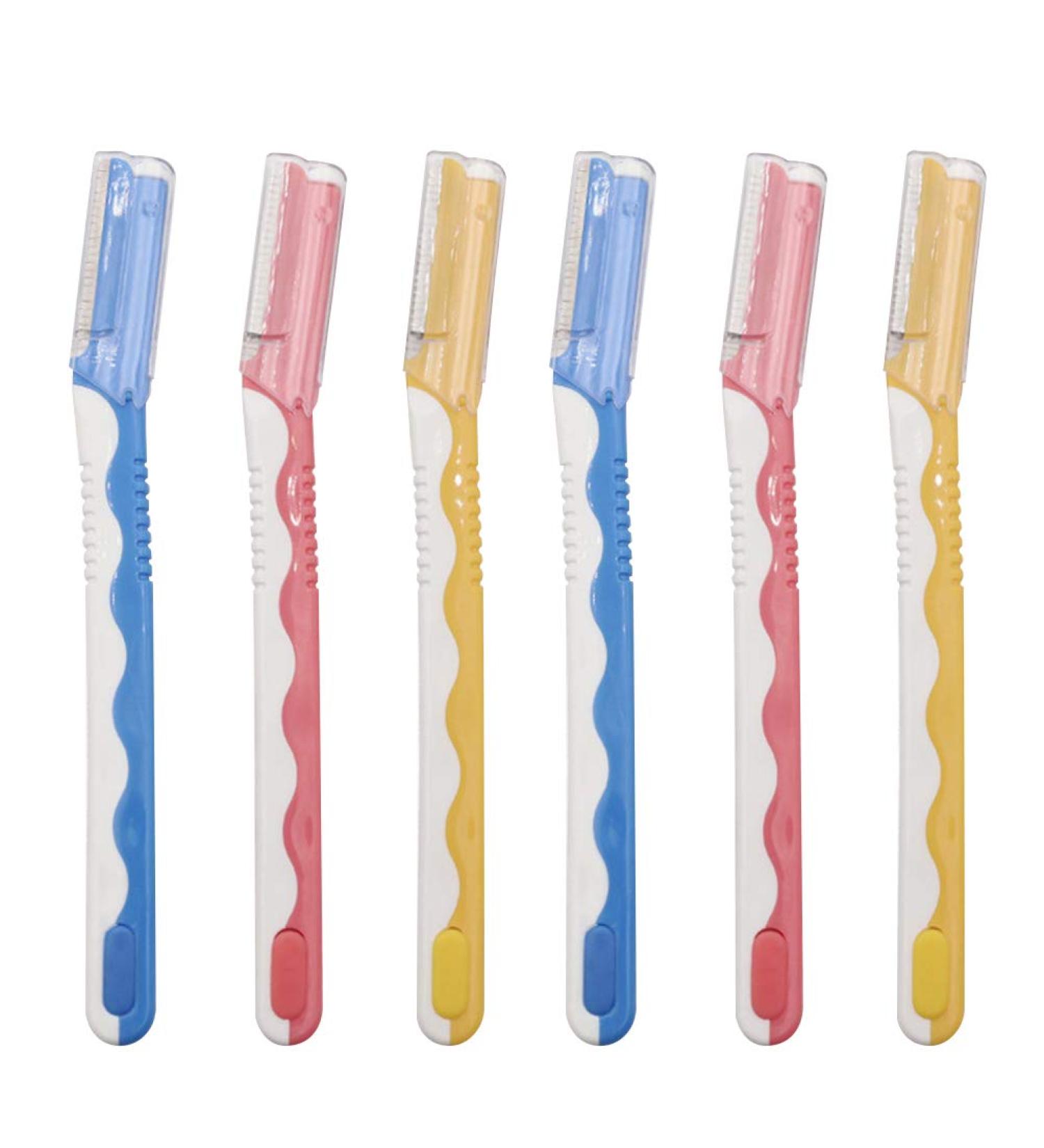 Lurrose 6pcs Eyebrow Trimmer Set - Portable Stainless Steel Razors with Protective Caps for Women & Girls - International Shipping Available - Buy Online on GoSupps.com