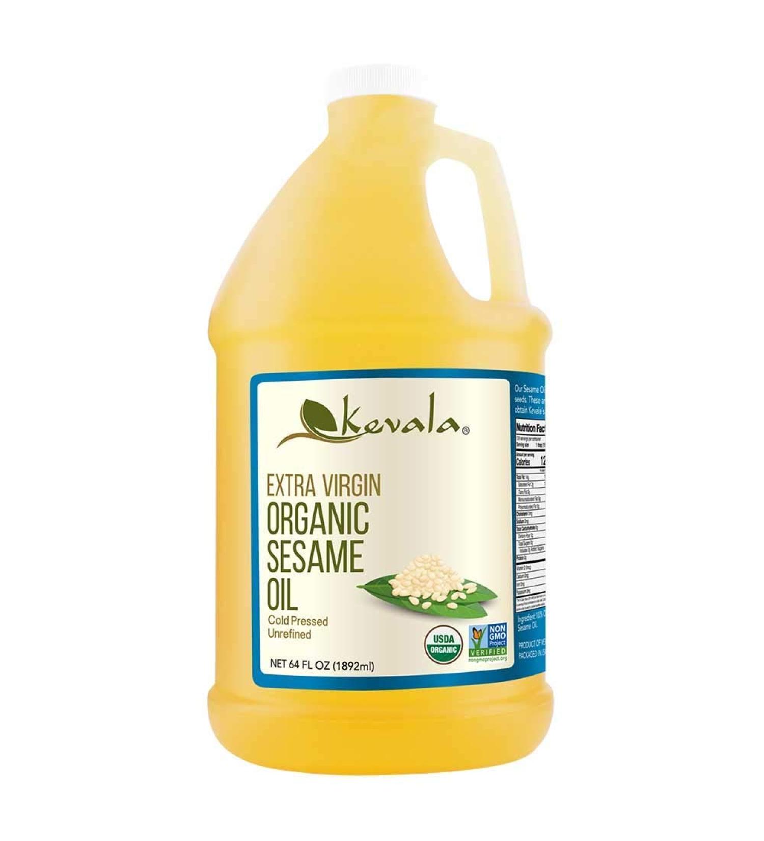 Kevala Sesame Oil Organic 1/2 Gallon (1 892ml) - Buy Online on GoSupps.com
