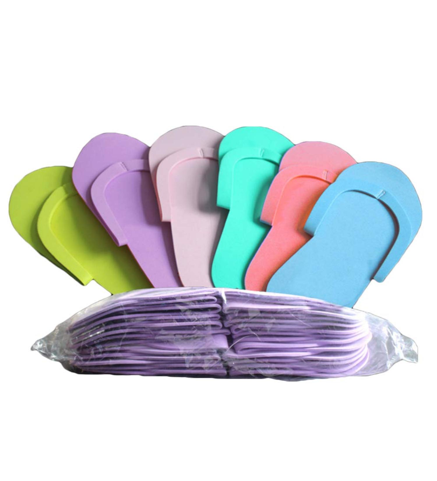 Artibetter Disposable Foam Pedicure Slippers - 36 Pairs Multi Color Flip Flops for Salon Nail Spa Guests - Portable Travel Supplies - Buy Online on GoSupps.com