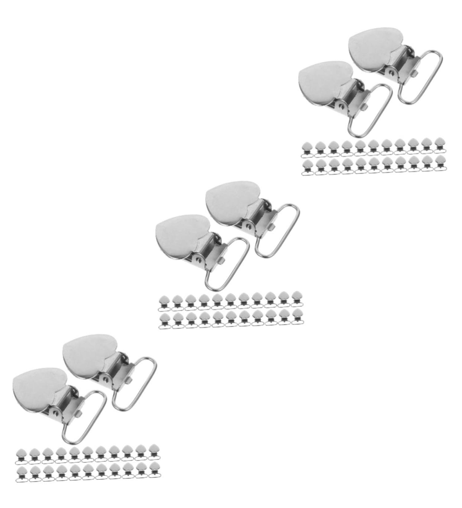 FRCOLOR 90 STK Peach Heart Pacifier Holder Clips | Stainless Steel Snable Clip for Baby Braces & Heart-Shaped Pacifier Tape - Buy Online on GoSupps.com