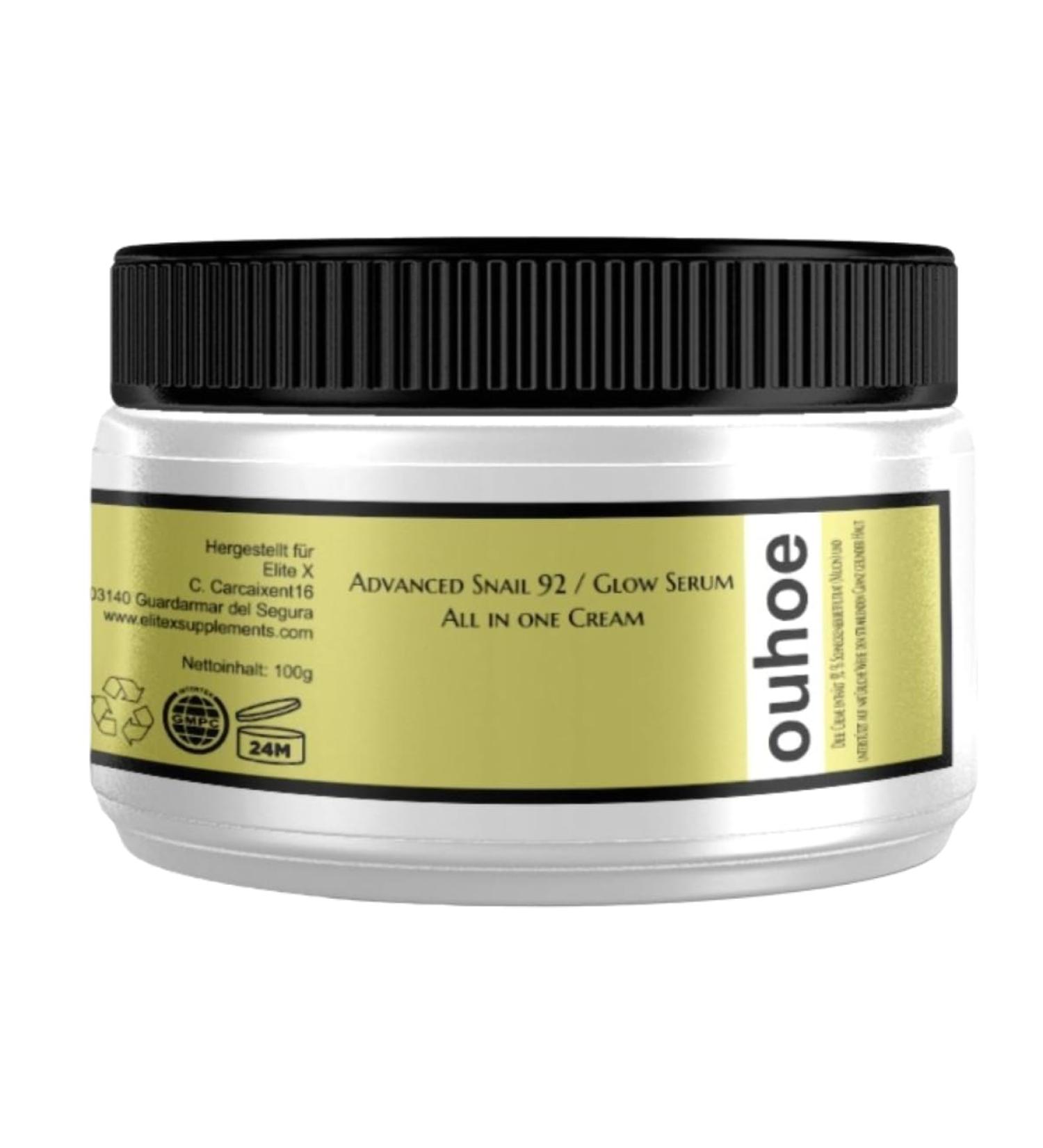  Elite X Advanced Snail 92 - Snail Slime Cream with Hyaluronic Acid - Anti-Acne and Anti-Wrinkle Face Cream - For All Skin Types - Chinese Facial Treatment - Buy Online on GoSupps.com
