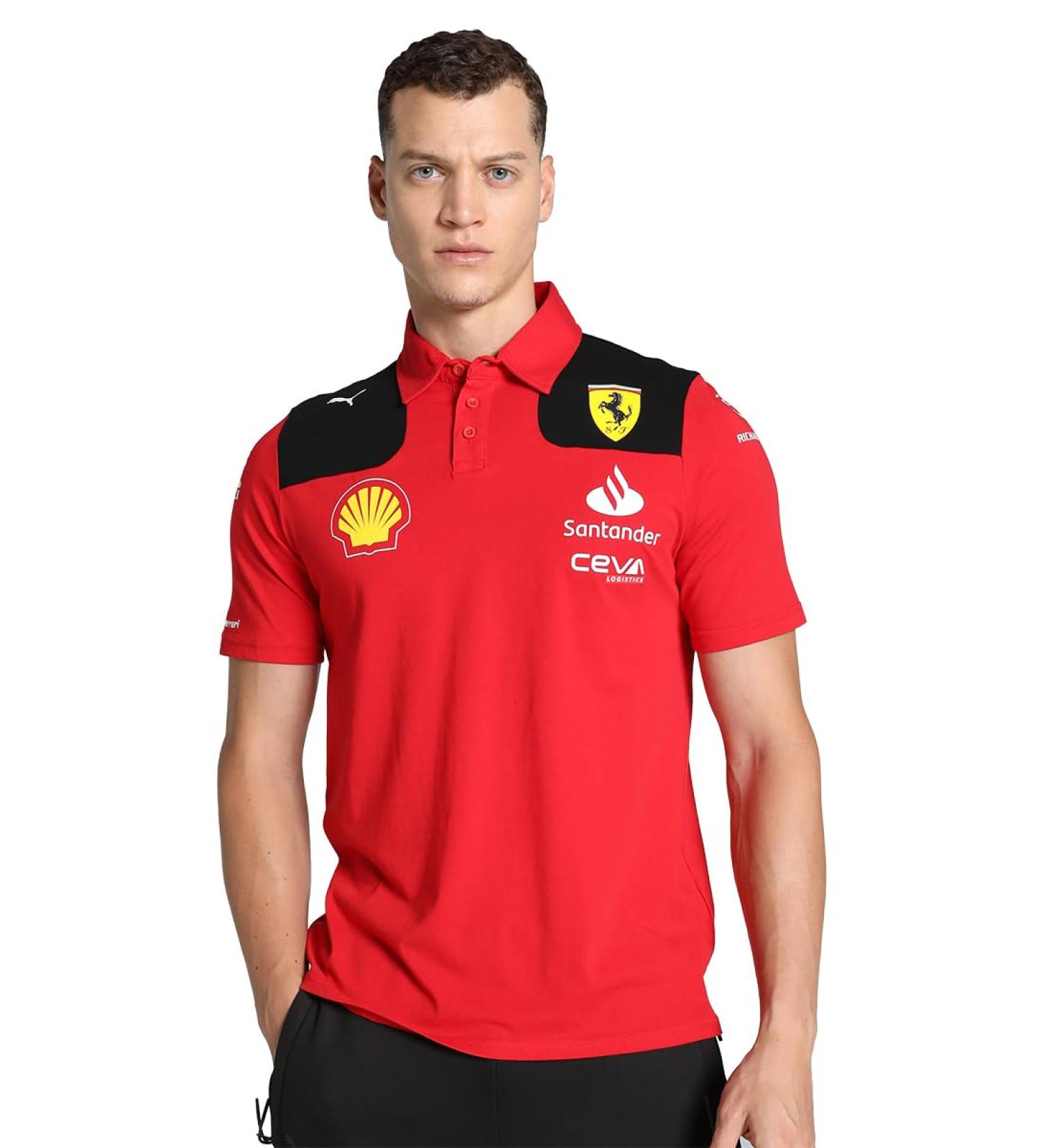 Scuderia Ferrari 2023 Team Polo | Men's Red Polo Shirt | Official Merchandise - Buy Online on GoSupps.com