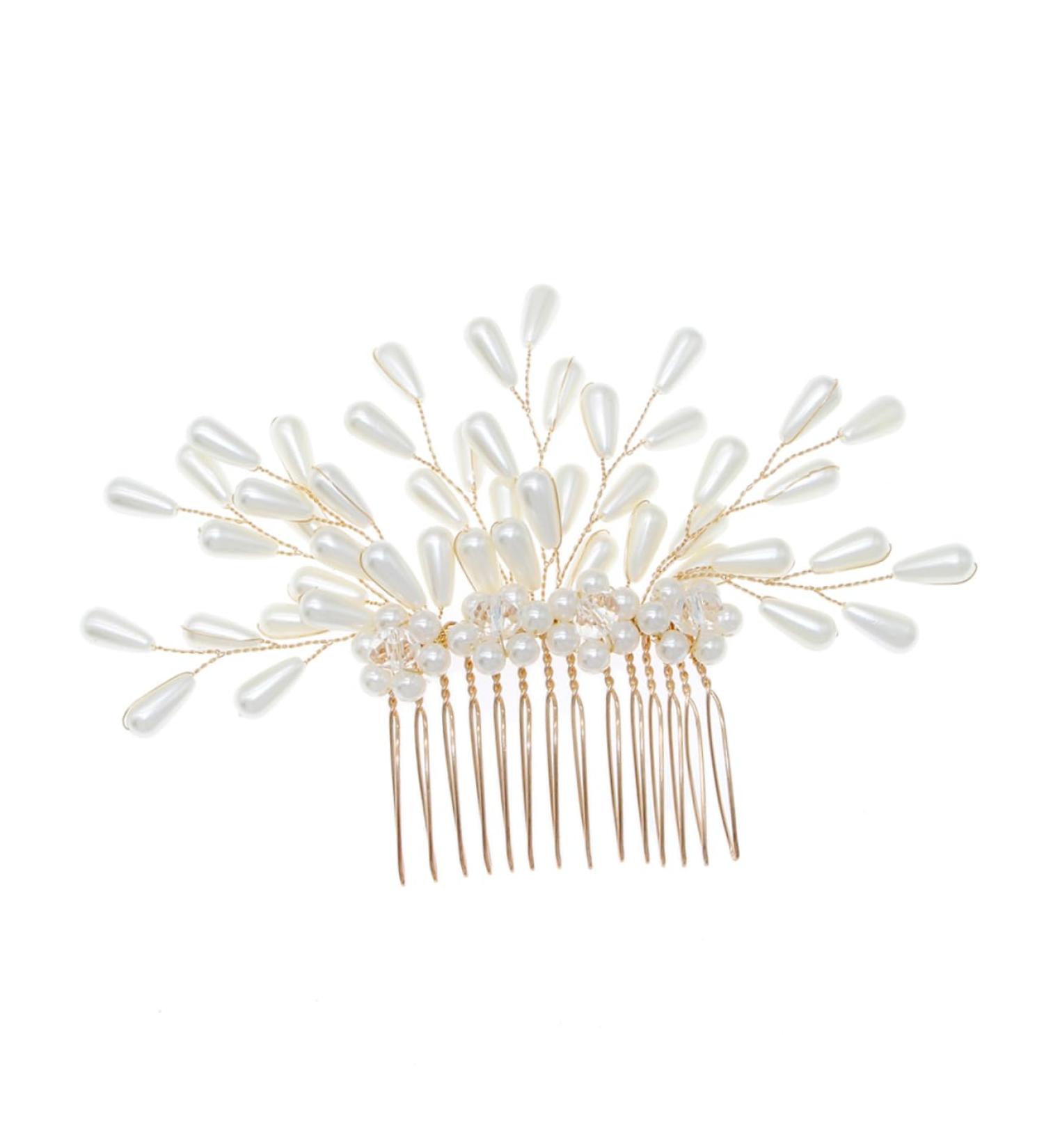 Didiseaon Bridal Headdress Hair Side Comb Clip Side Hair Comb Hair Ornaments for Women Teasing Combs for Women Goody Hair Clips for Women Tiara Bridesmaid Accessories Pearl - Buy Online on GoSupps.com