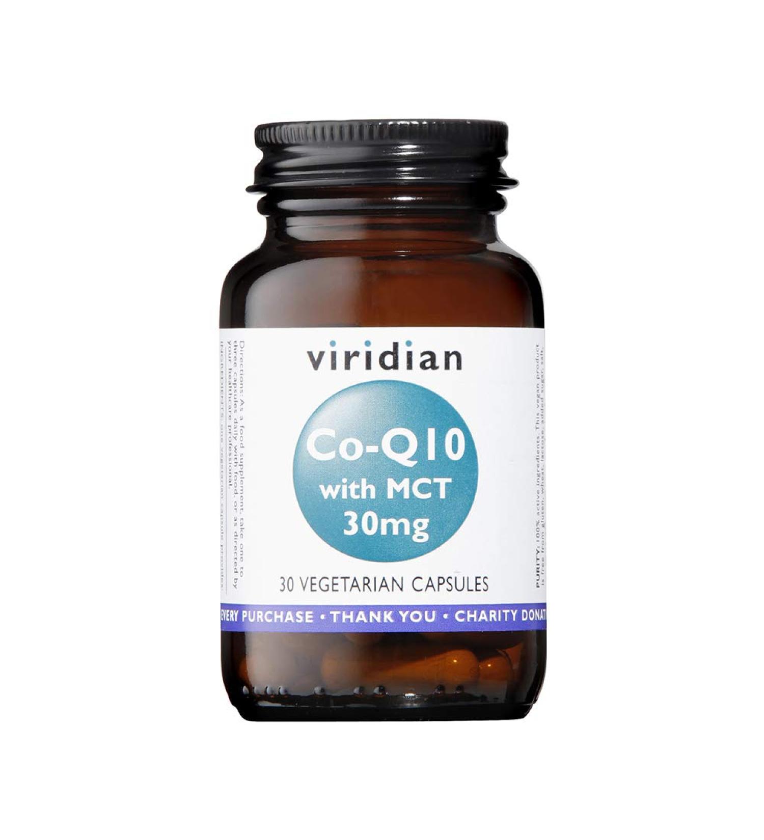 Viridian CoQ10 avec MCT 30 mg 30 Capsules de Vegi