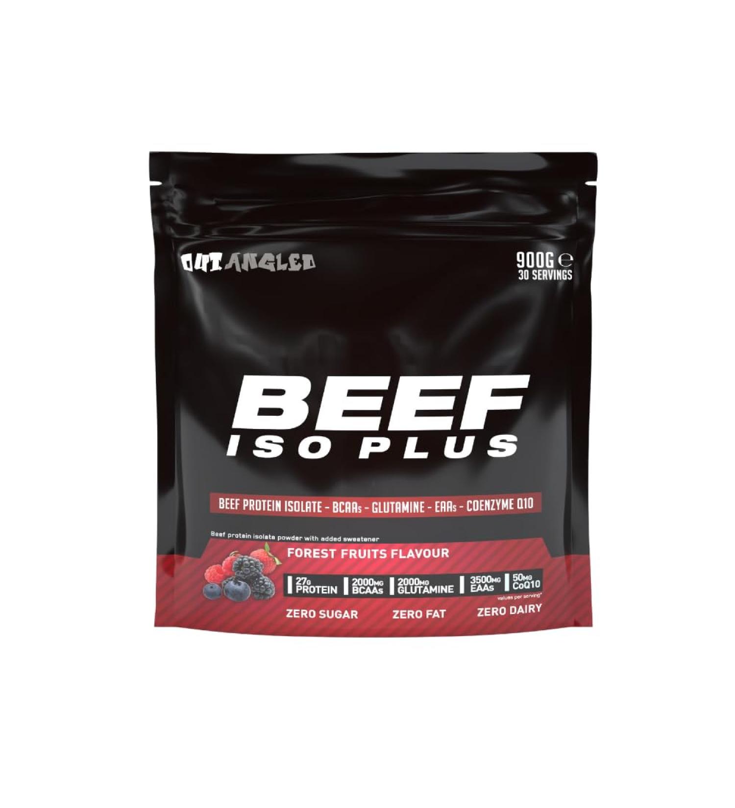 Out Angled Beef Iso Plus Isolate Protein 900g - Forest Fruit Flavor - Buy Online on GoSupps.com