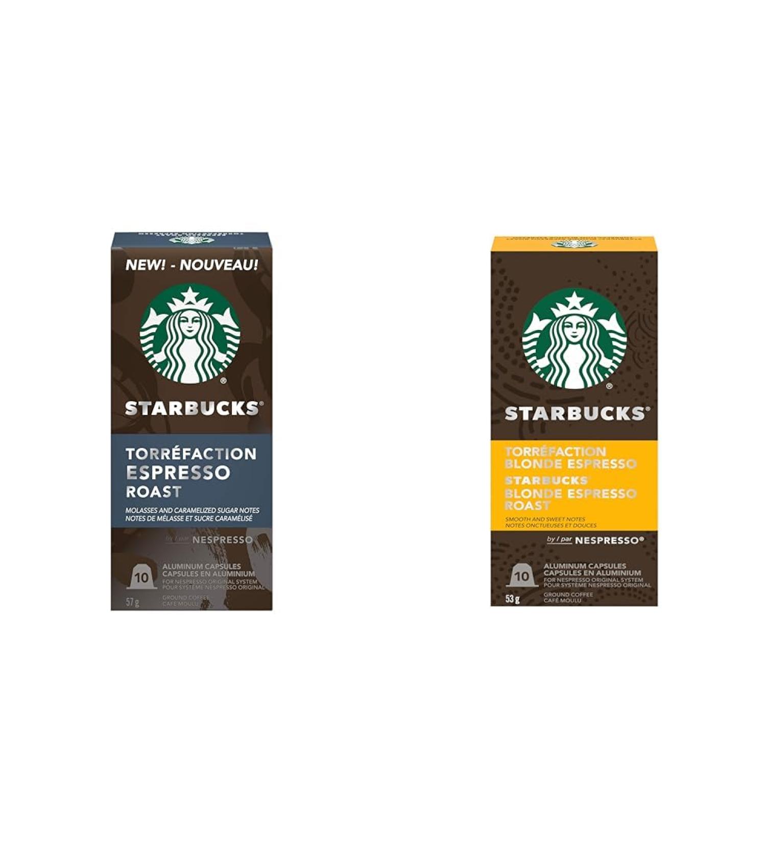 Starbucks by Nespresso Espresso Roast Nespresso Coffee Capsules Original Line Compatible & by Nespresso Blonde Espresso Roast Nespresso Coffee Capsules Original Line Compatible Espresso + Blonde Espresso 10 count (Pack of 5) - Buy Online on GoSupps.com